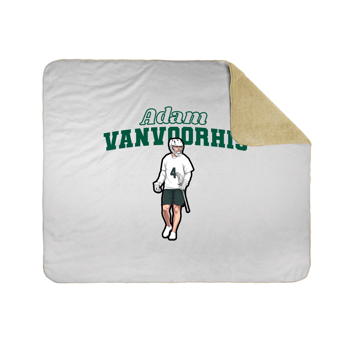 Throw Blanket — Name Arch in White