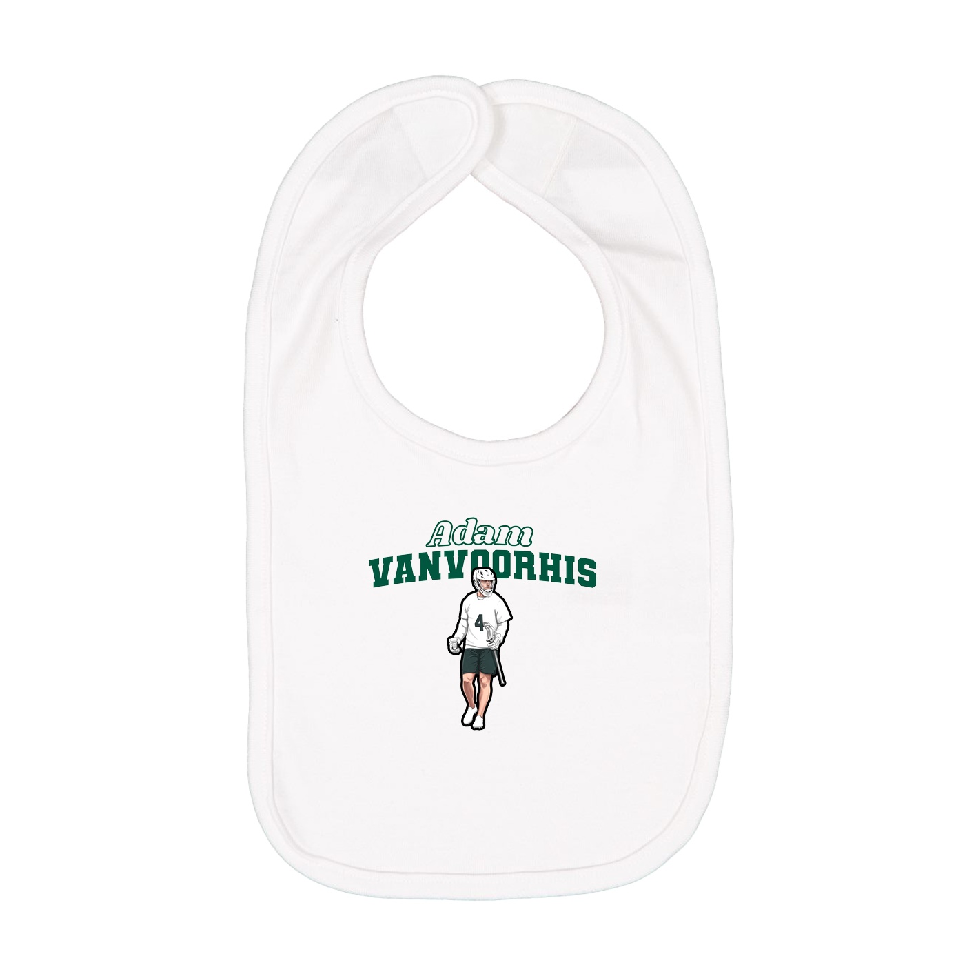 Infant Bib — Name Arch in White