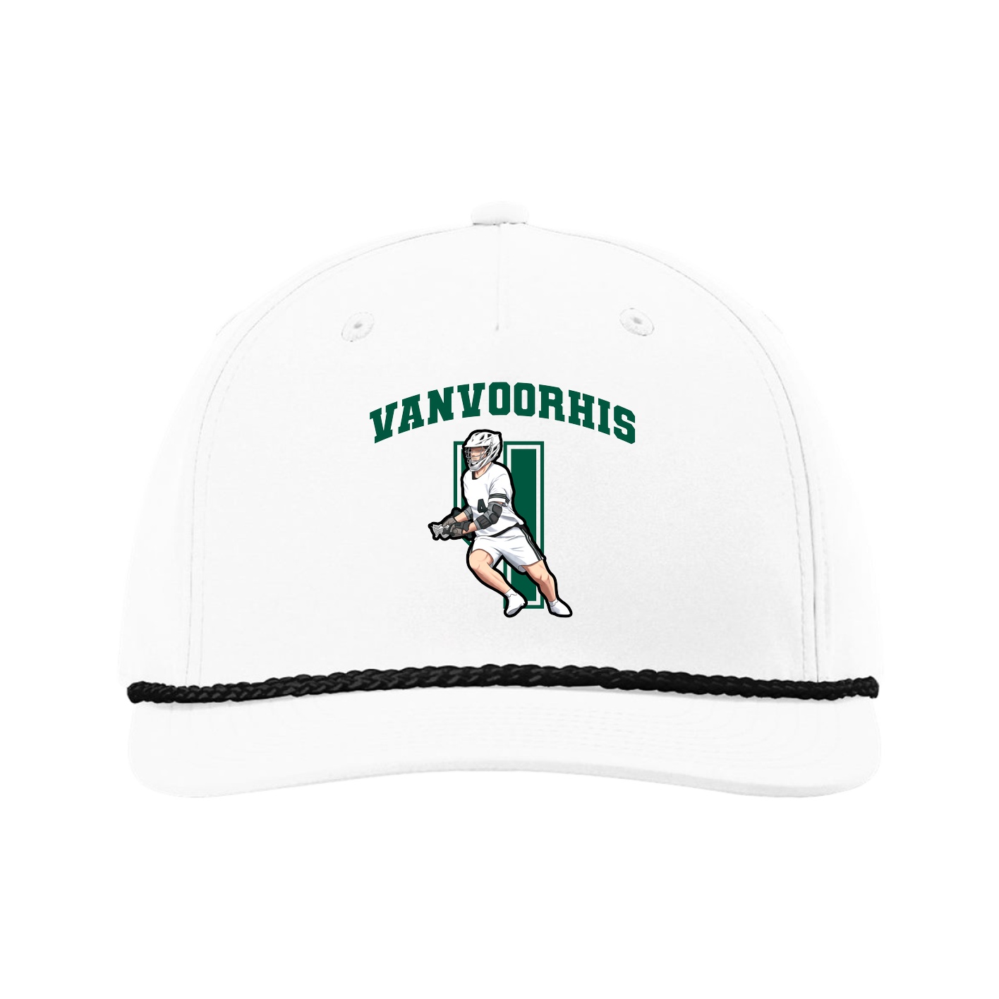 Five-Panel Classic Rope Cap — Number in White