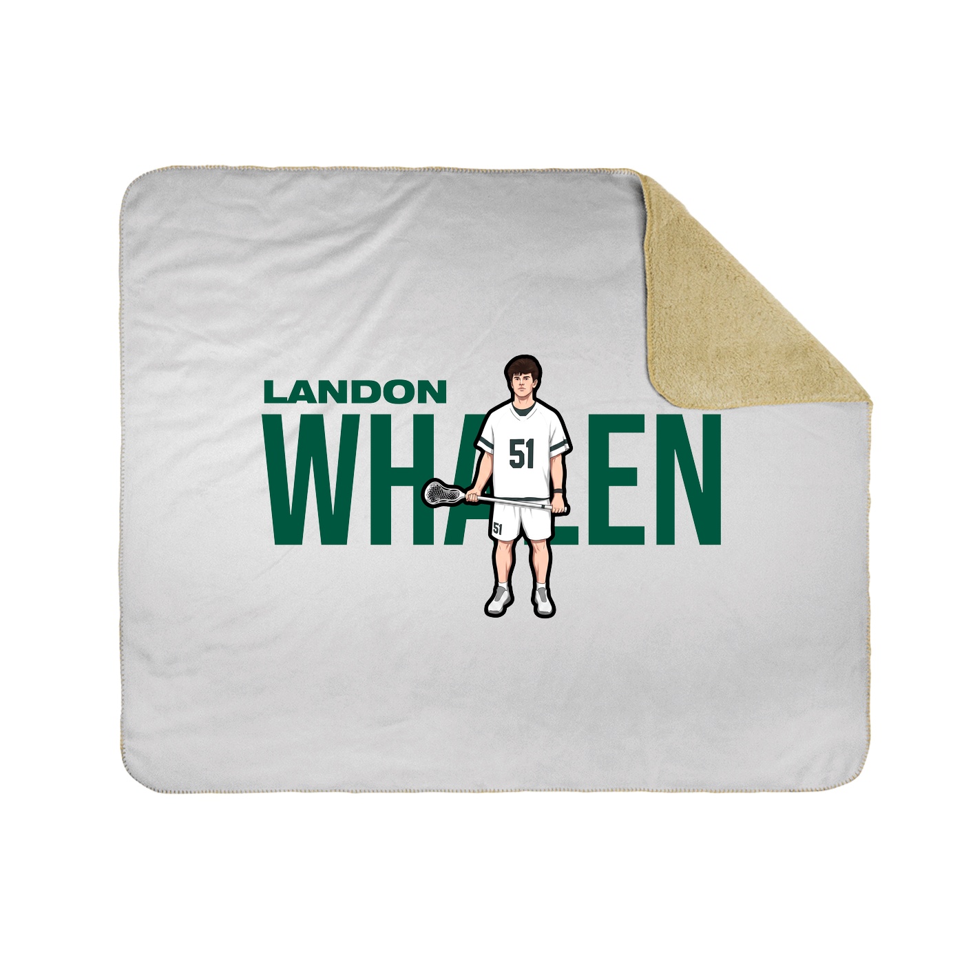 Throw Blanket — Player Name in White