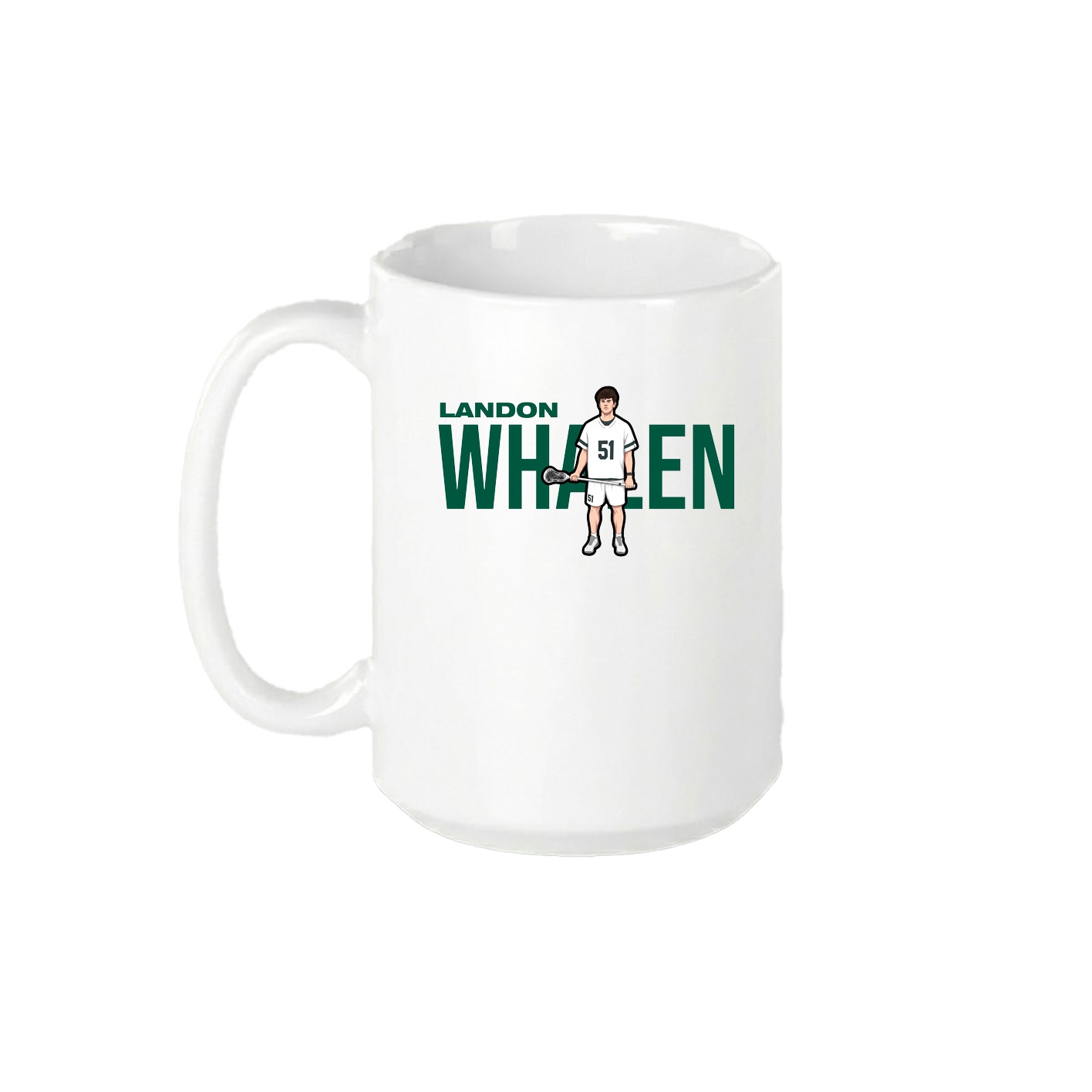 15oz Coffee Mug — Player Name in White