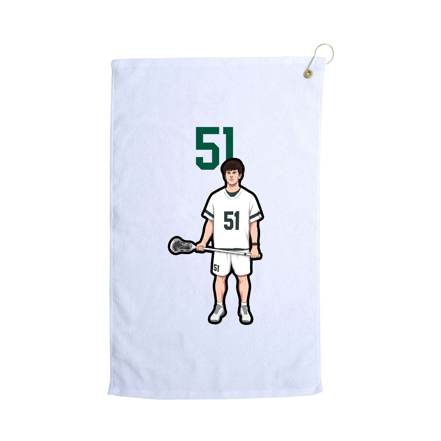 Golf Towel — Number Top in White
