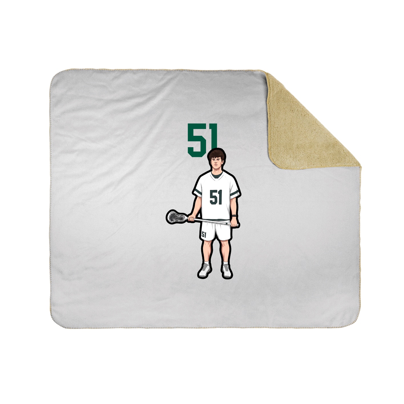 Throw Blanket — Number Top in White