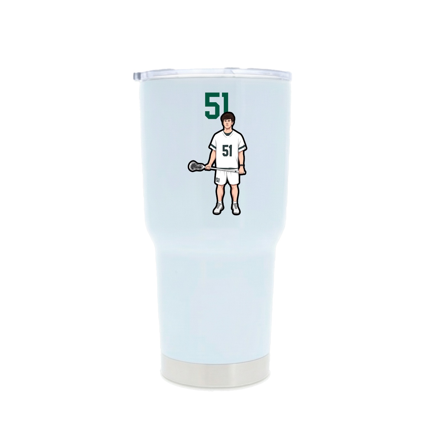 30oz Stainless Steel Tumbler — Number Top in White