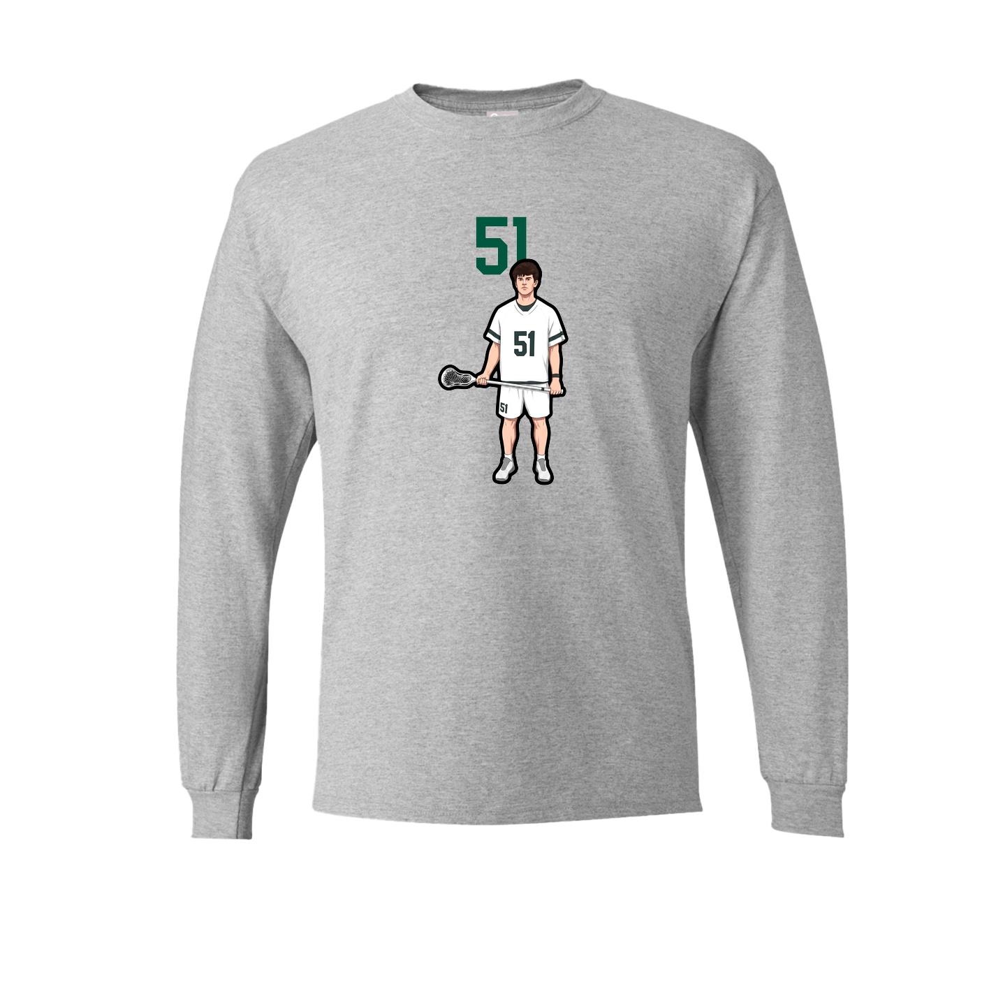 Long Sleeve Tee — Number Top in Grey
