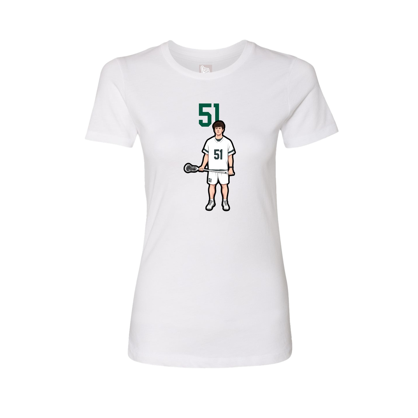 Fitted Women's Tee — Number Top in White