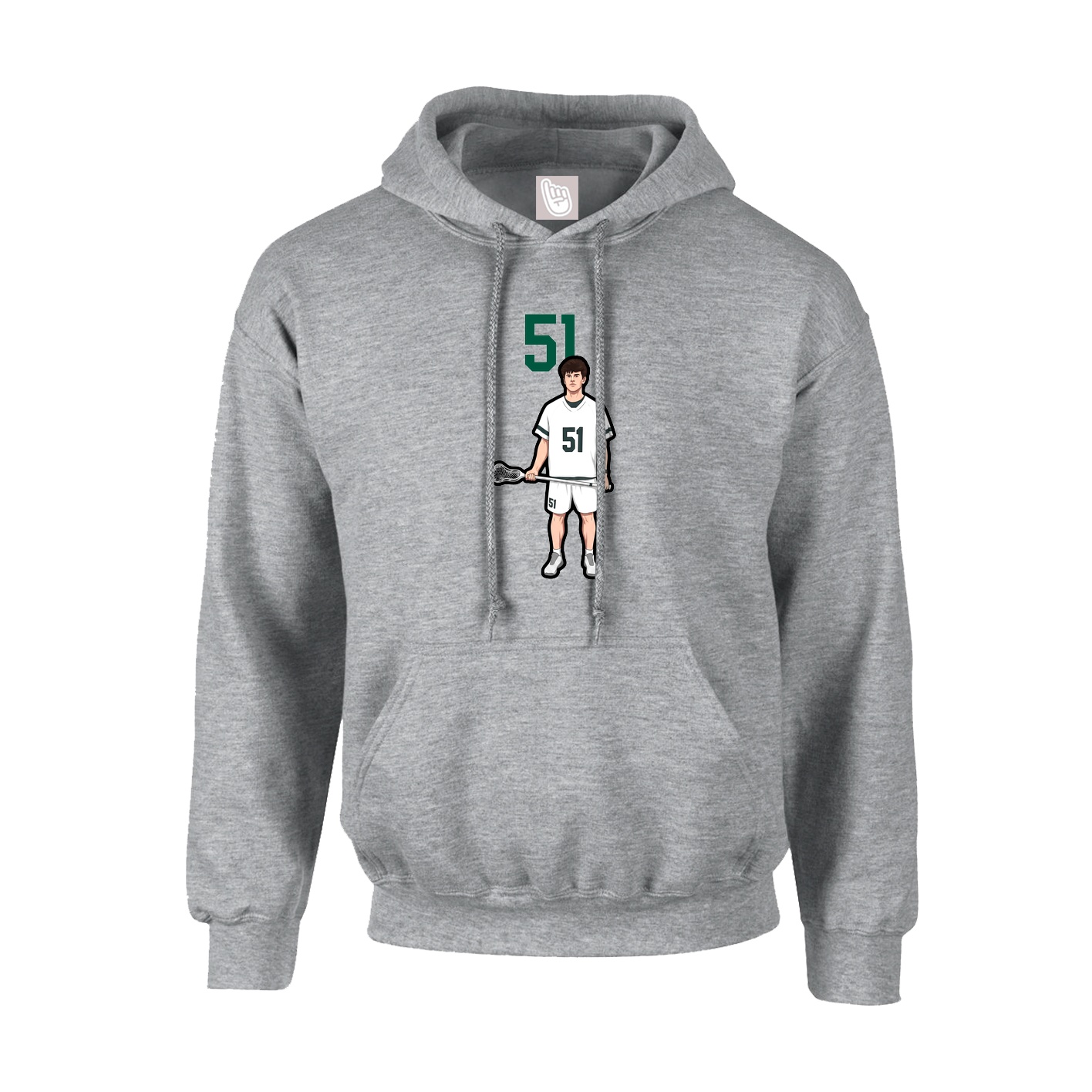 Hoodie — Number Top in Grey