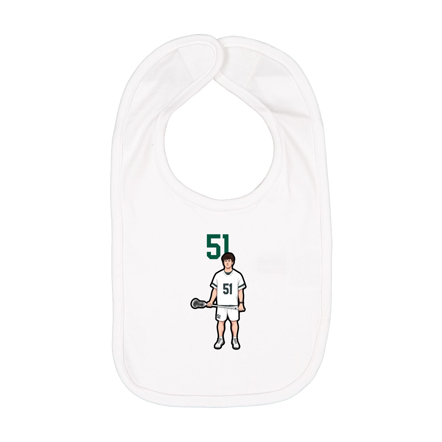 Infant Bib — Number Top in White