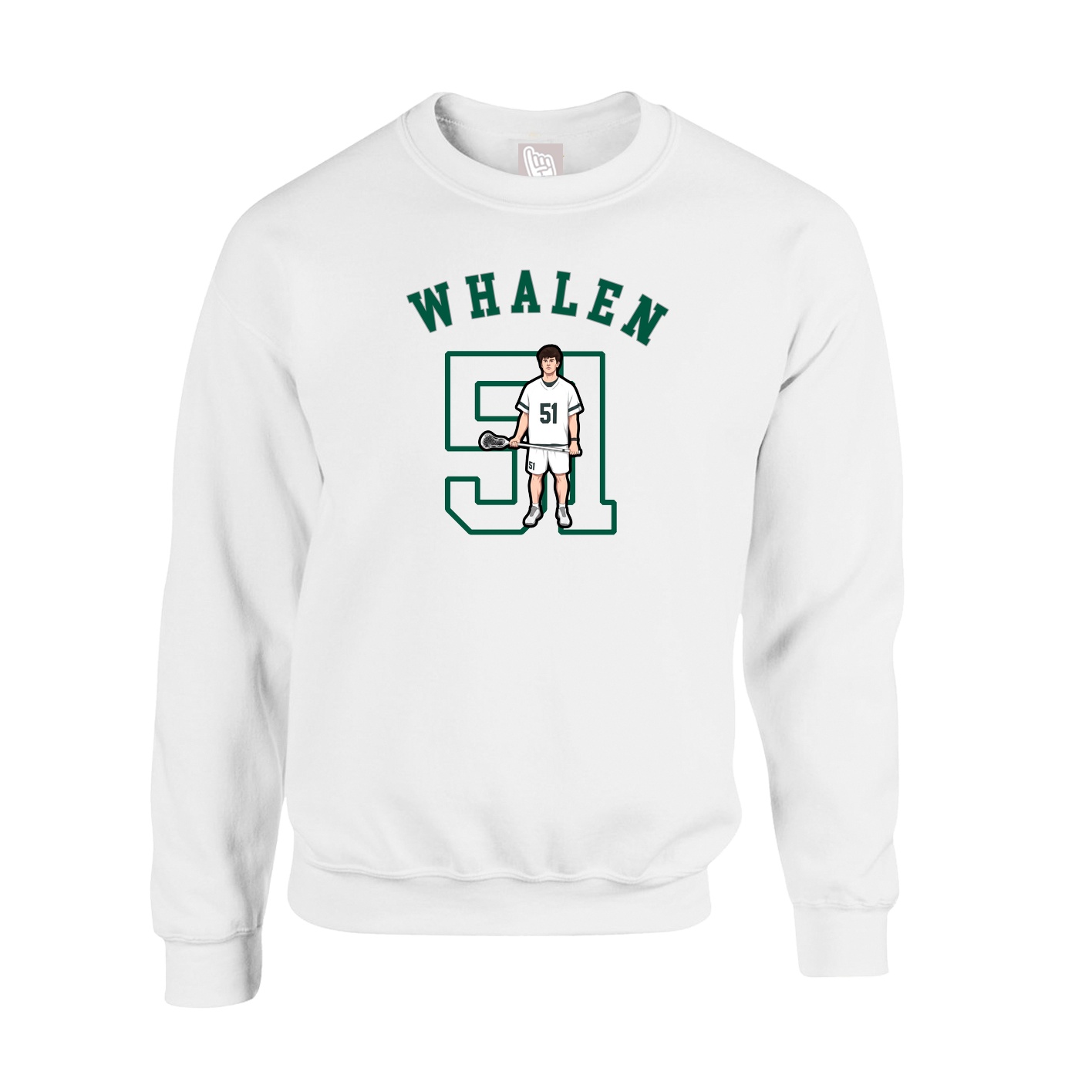 Fleece Crew — Shirsey Arch in White