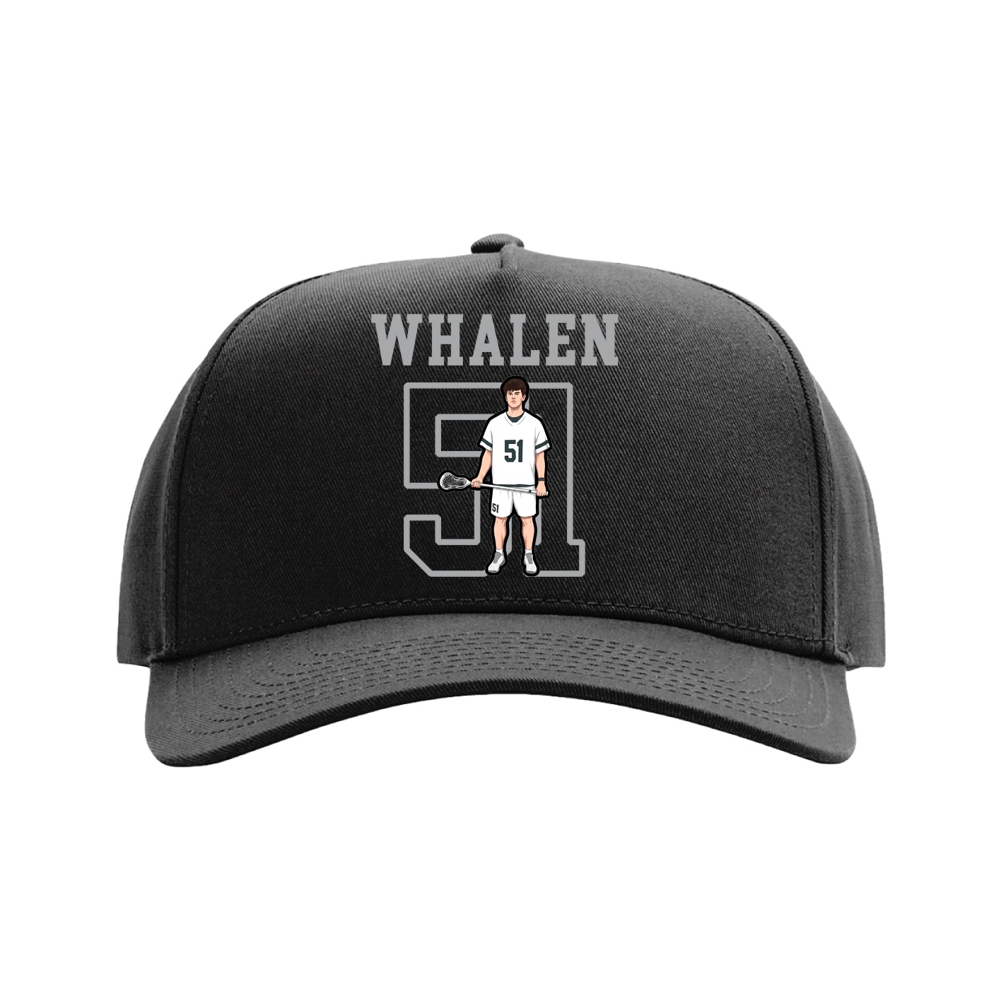 Full Fabric Five-Panel Champ Cap — Shirsey in Black