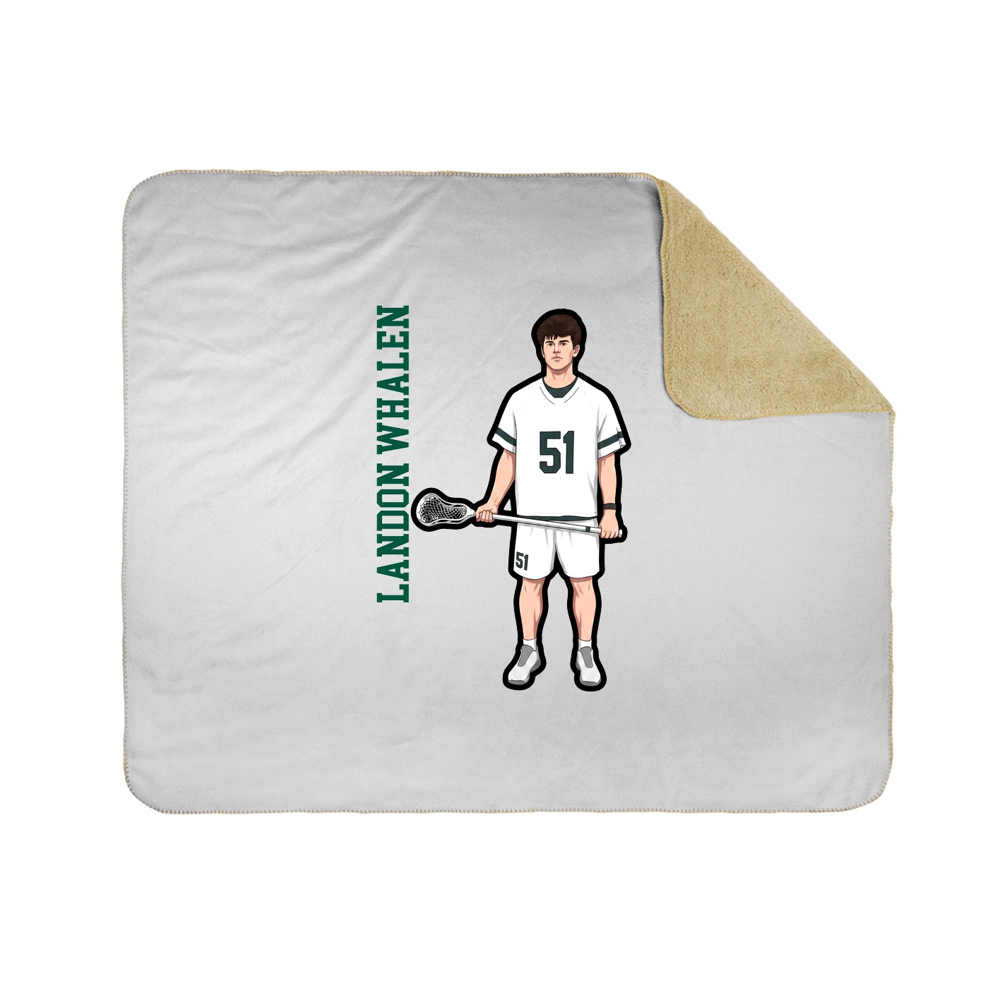 Throw Blanket — Name Vertical in White