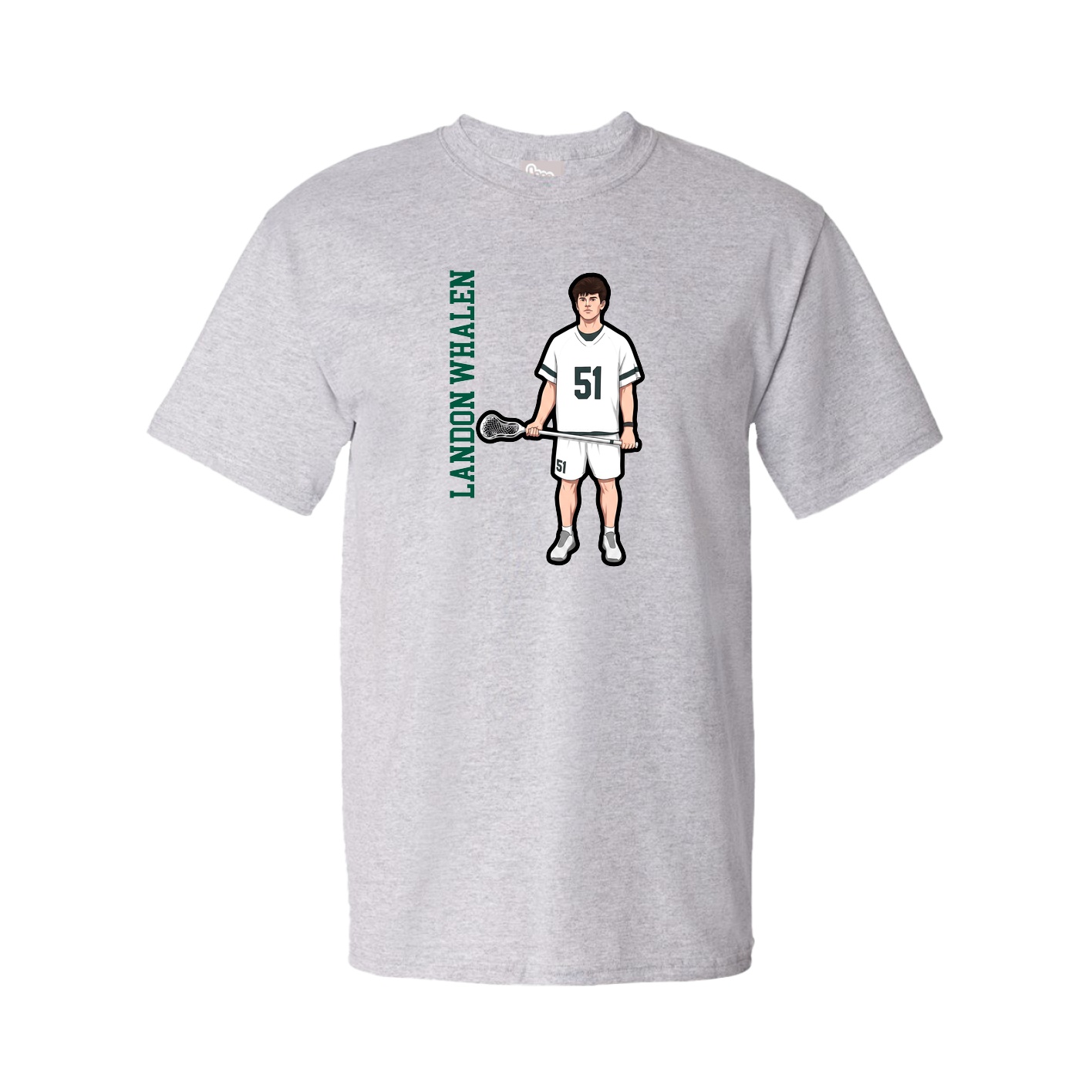 Tee — Name Vertical in Grey