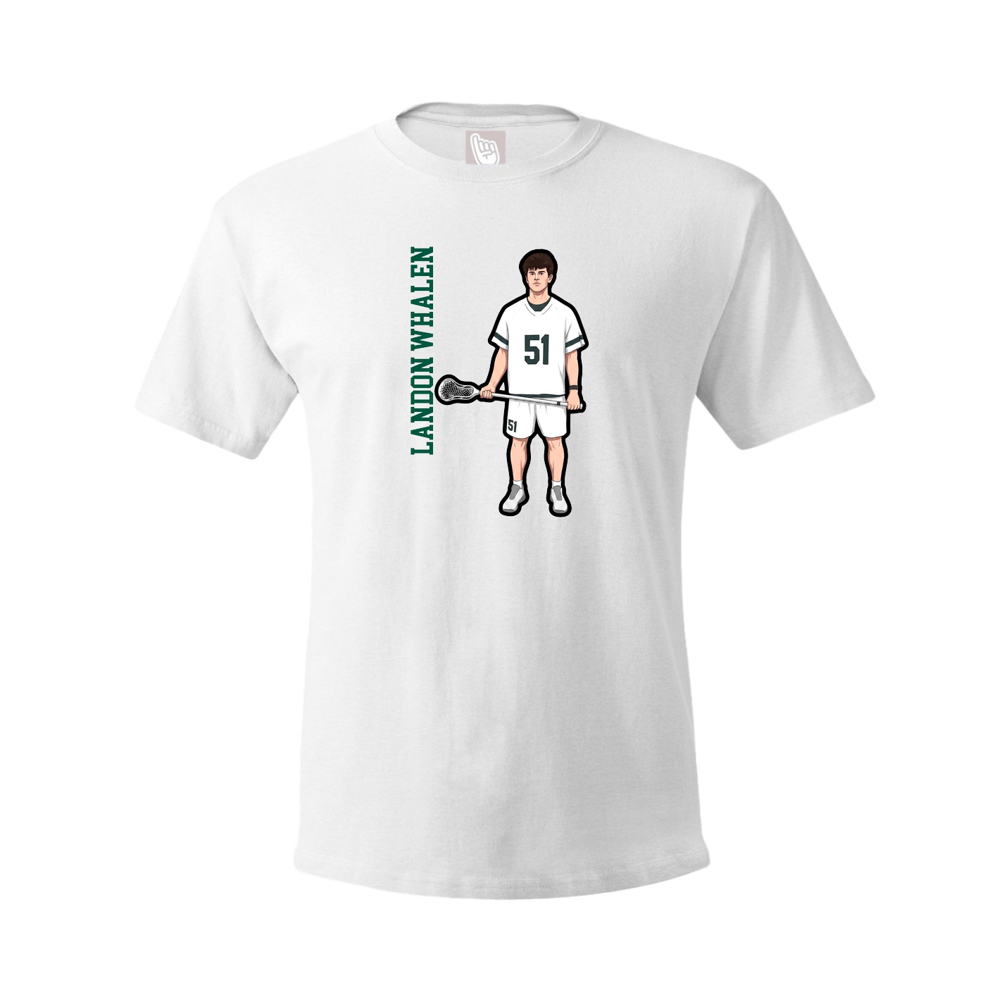 Youth Tee — Name Vertical in White