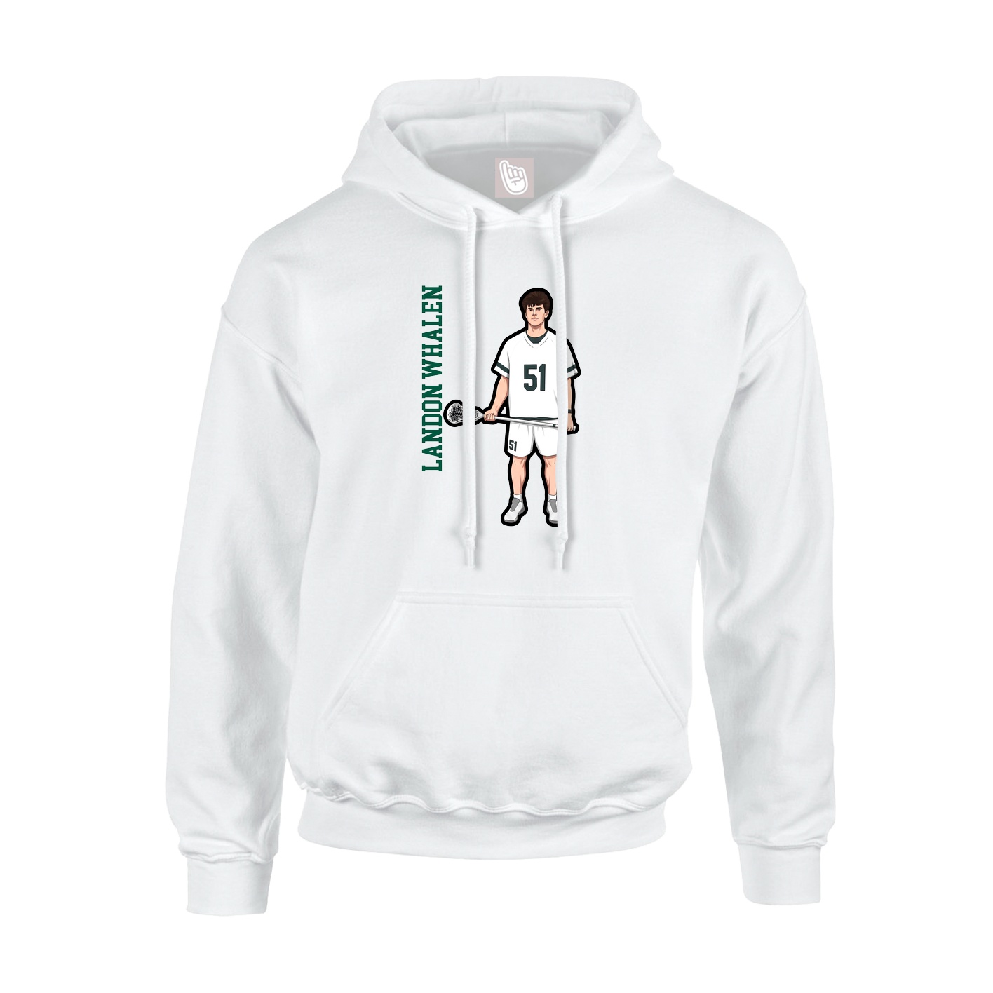 Hoodie — Name Vertical in White