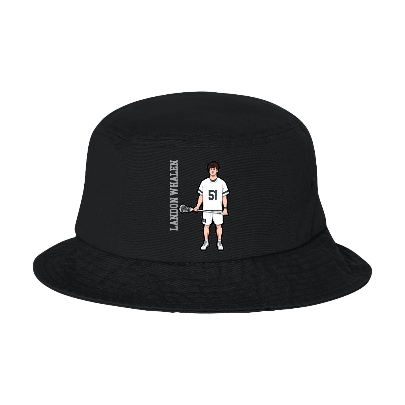 Bucket Cap — Name Vertical in Black