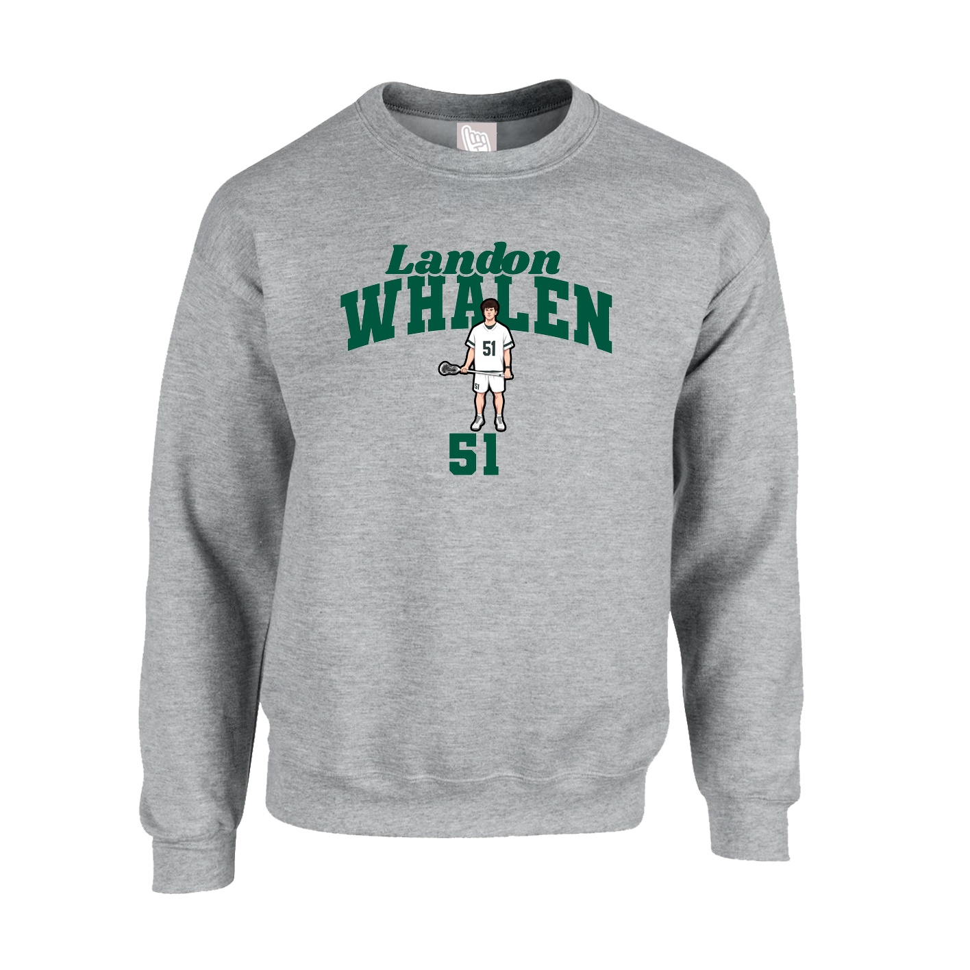 Fleece Crew — Signature Arch in Grey