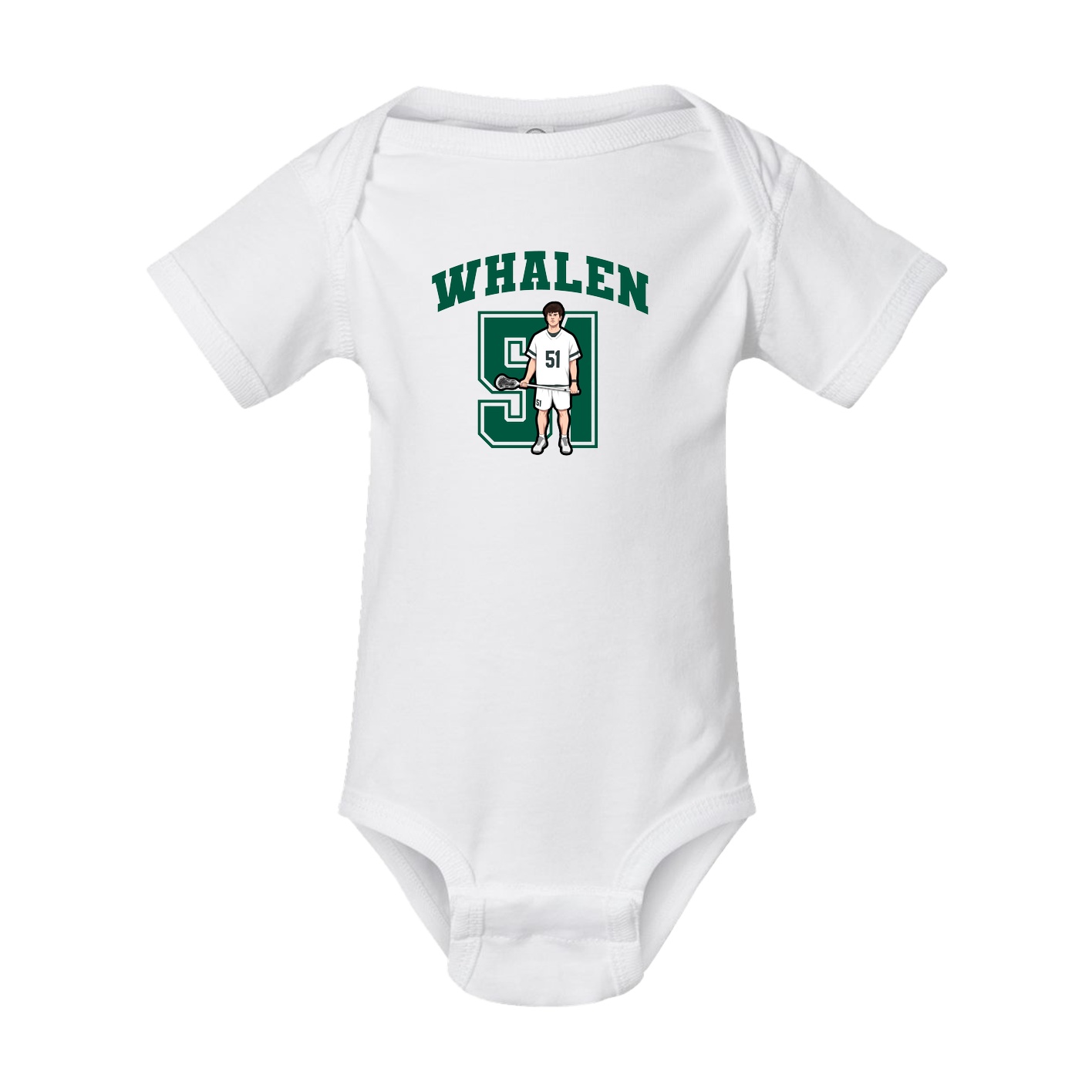 Baby Onesie — Number in White