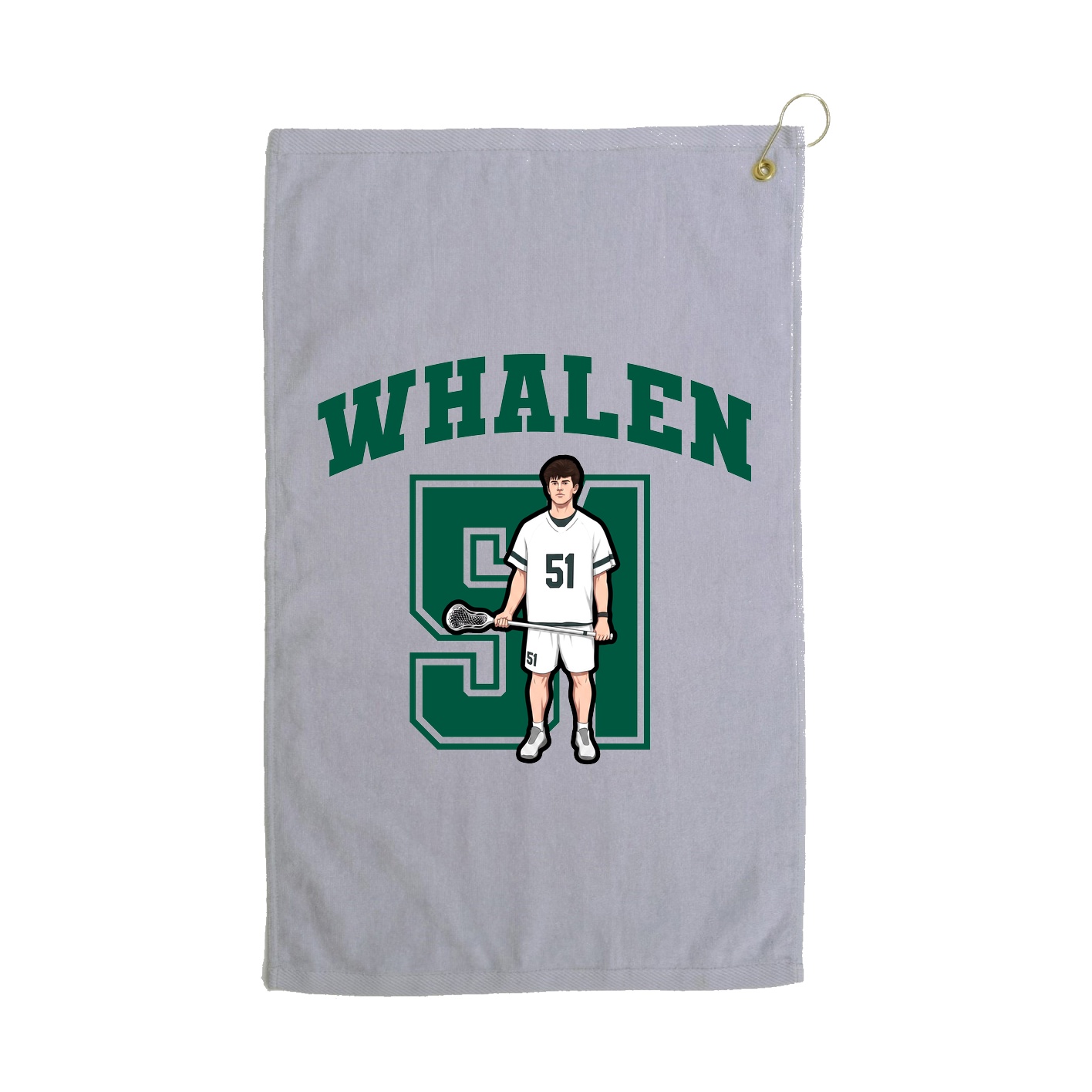 Golf Towel — Number in Grey