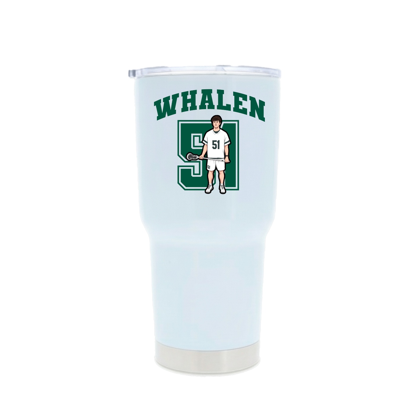 30oz Stainless Steel Tumbler — Number in White
