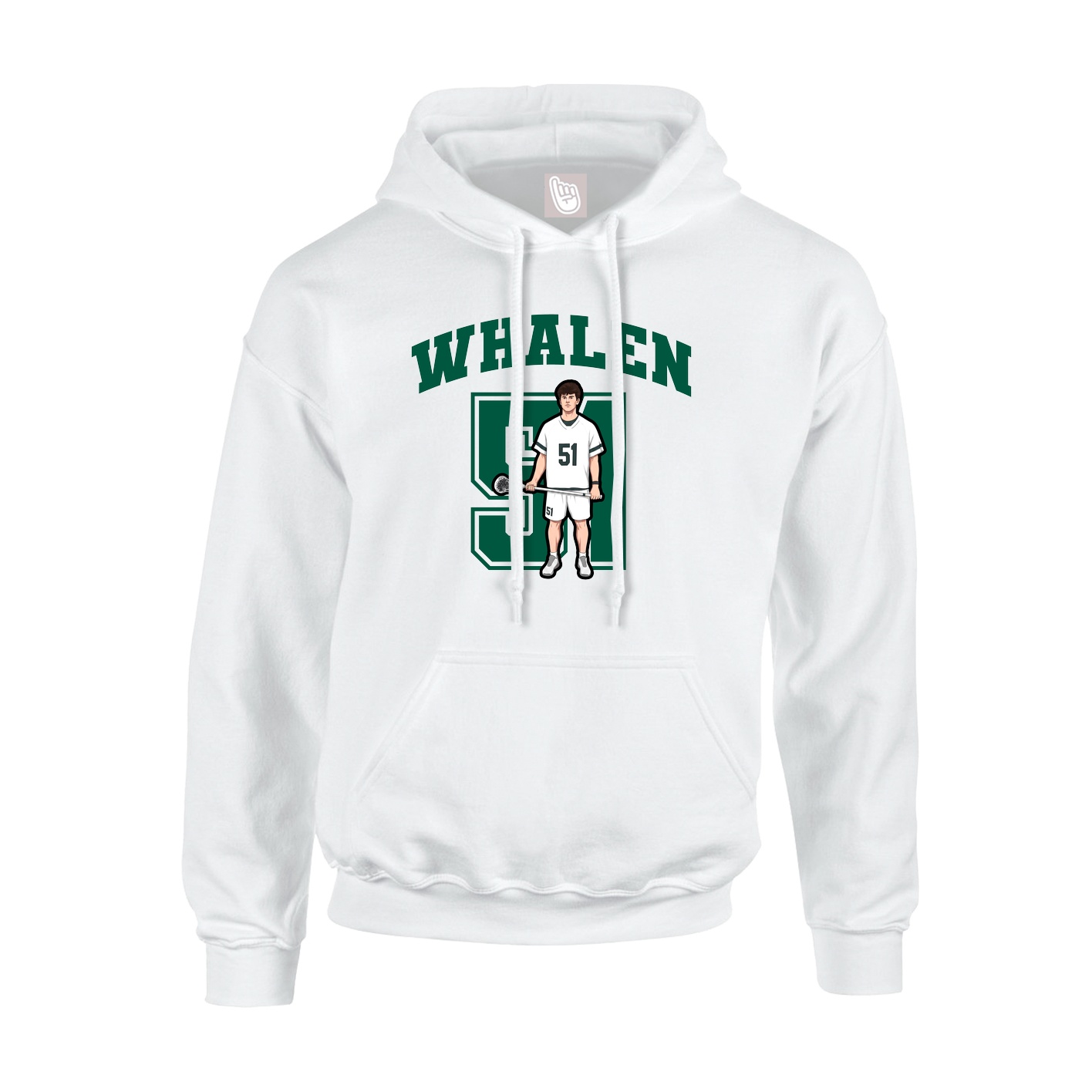 Youth Hoodie — Number in White