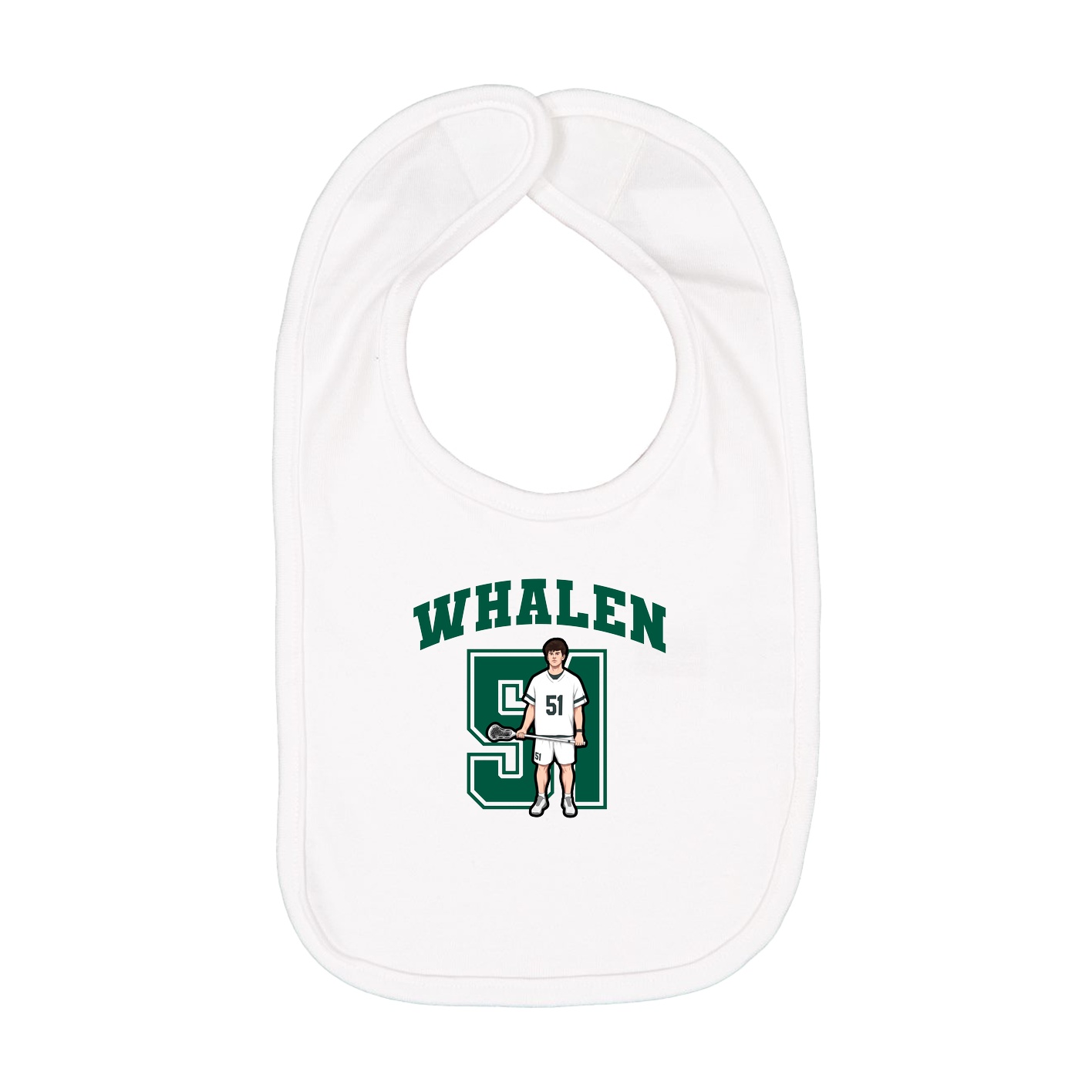 Infant Bib — Number in White