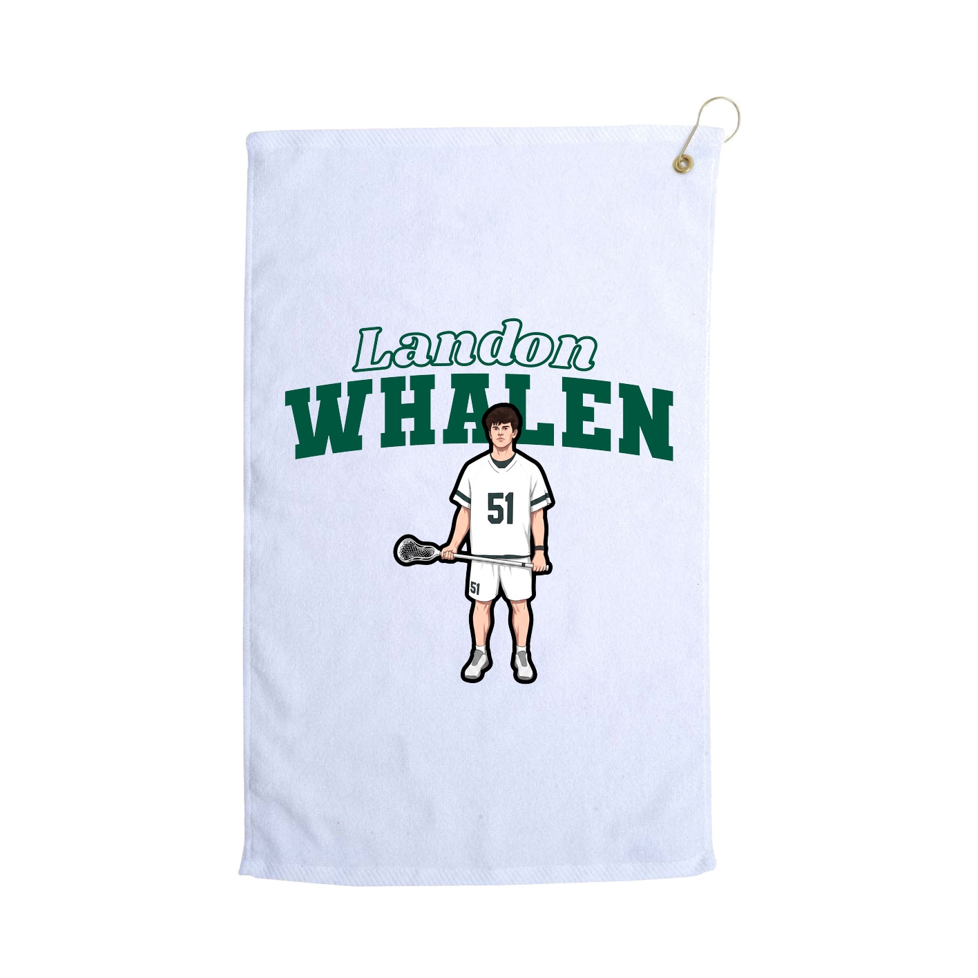 Golf Towel — Name Arch in White