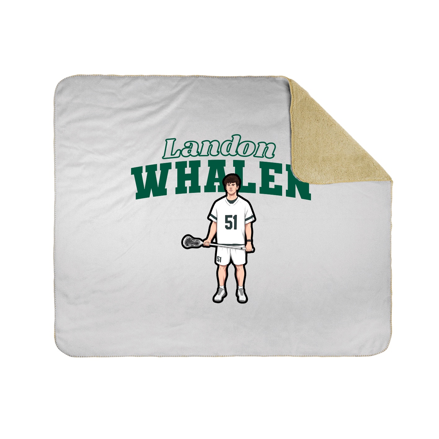 Throw Blanket — Name Arch in White