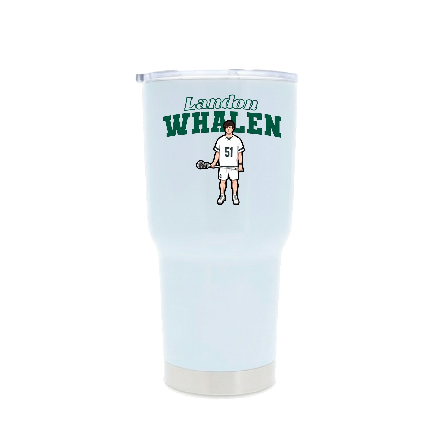 30oz Stainless Steel Tumbler — Name Arch in White