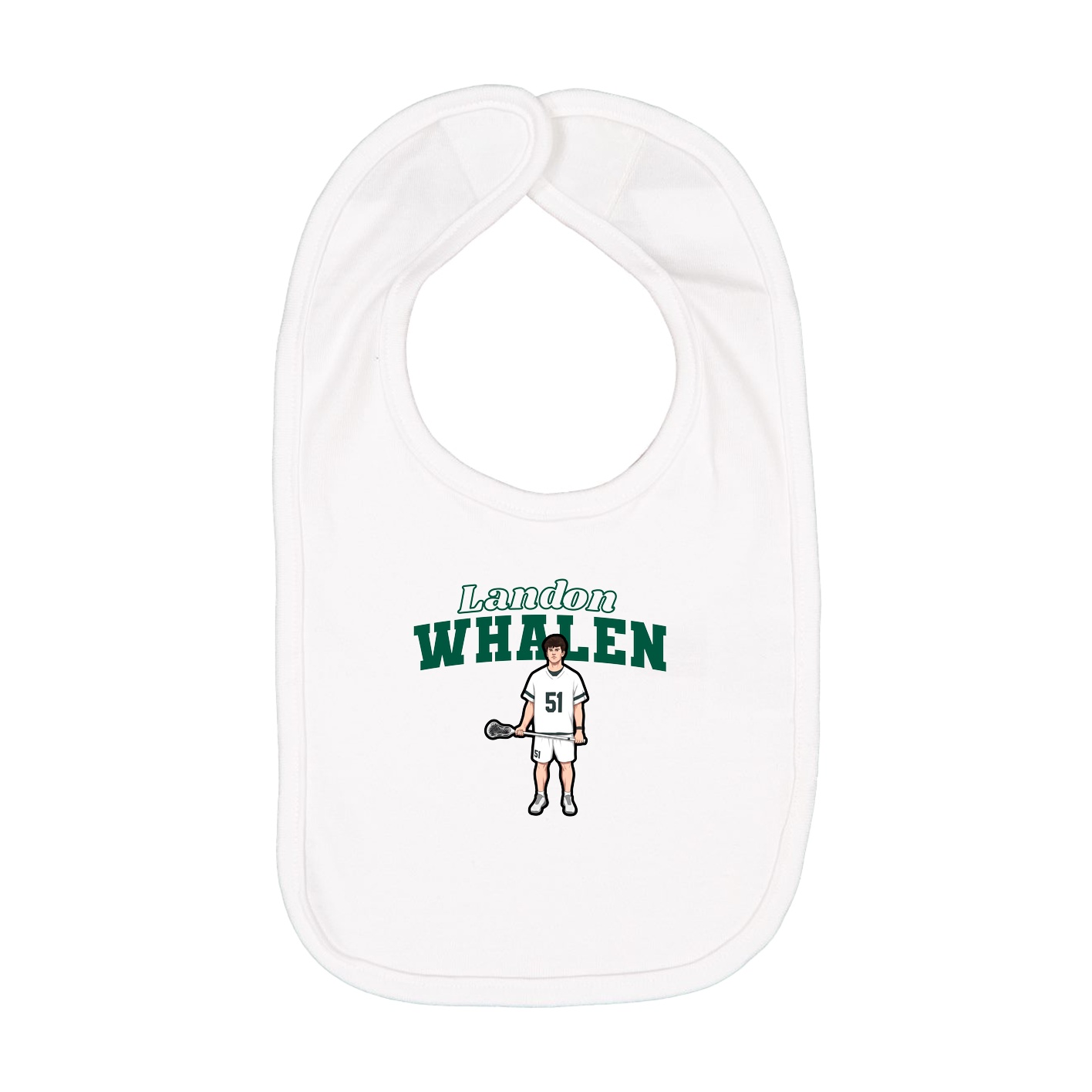 Infant Bib — Name Arch in White