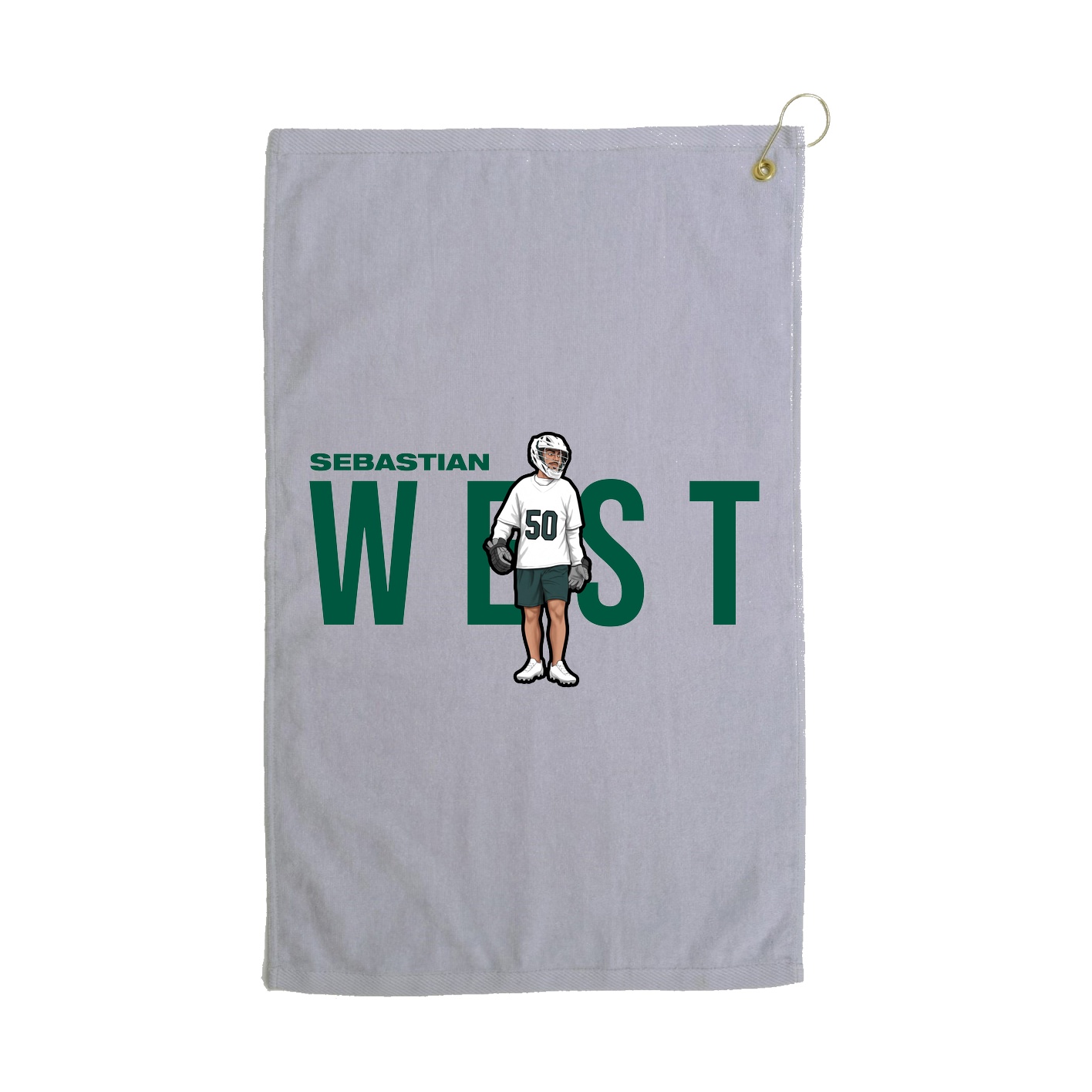 Golf Towel — Player Name in Grey