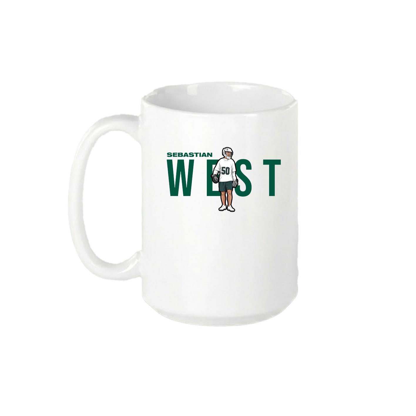 15oz Coffee Mug — Player Name in White