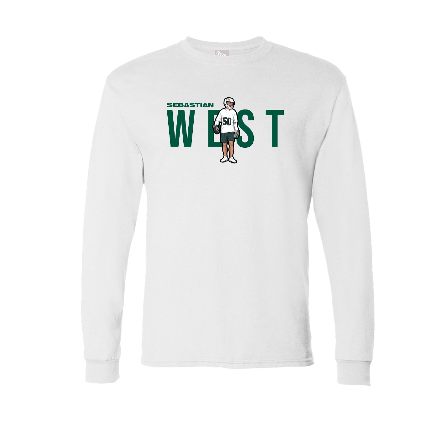 Long Sleeve Tee — Player Name in White