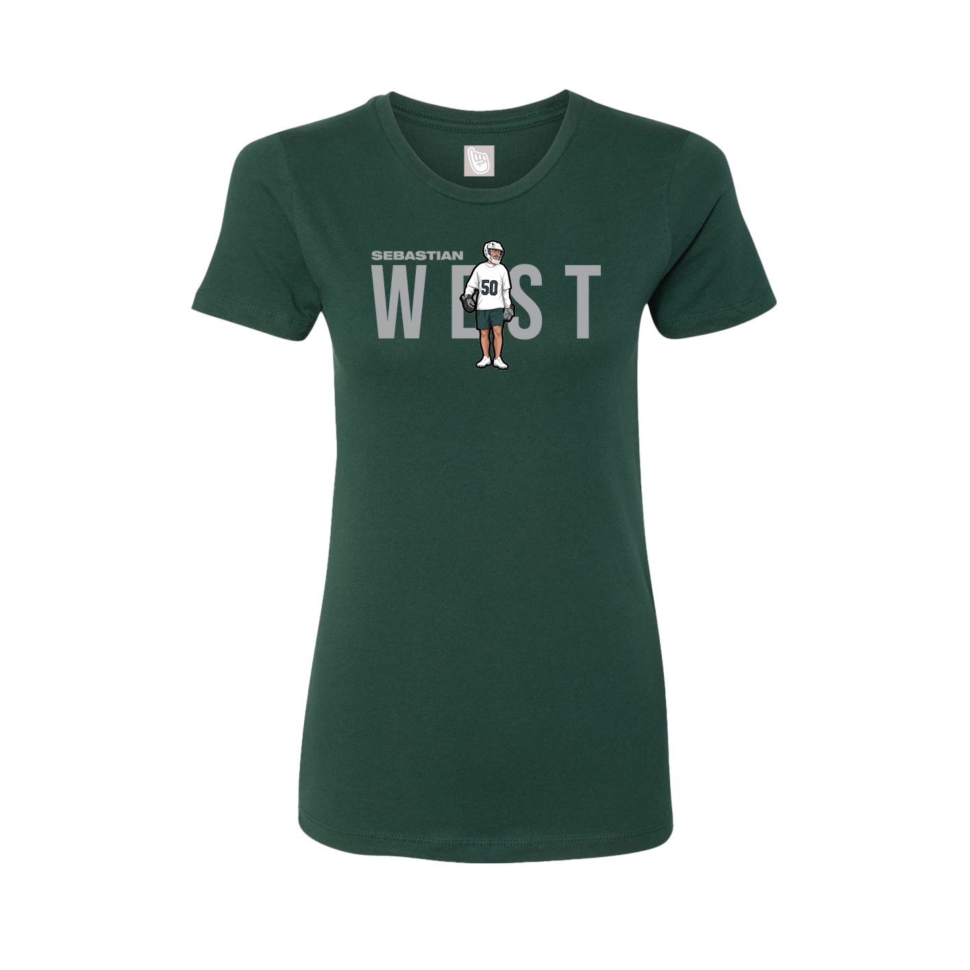 Fitted Women's Tee — Player Name in Green
