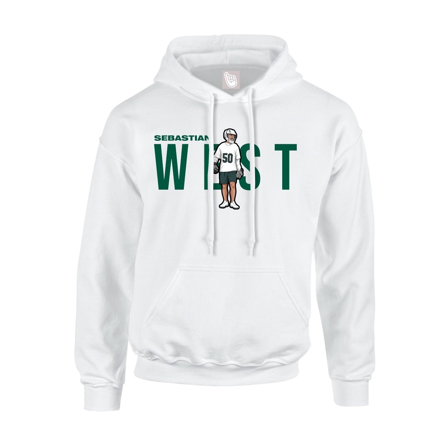 Youth Hoodie — Player Name in White
