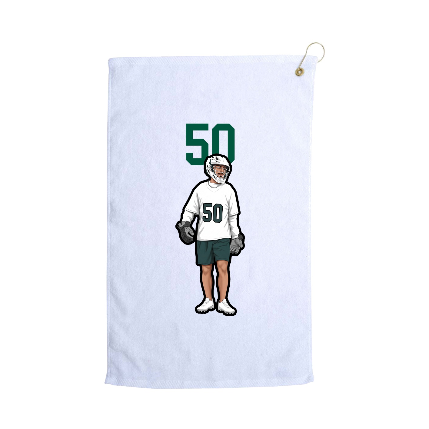 Golf Towel — Number Top in White