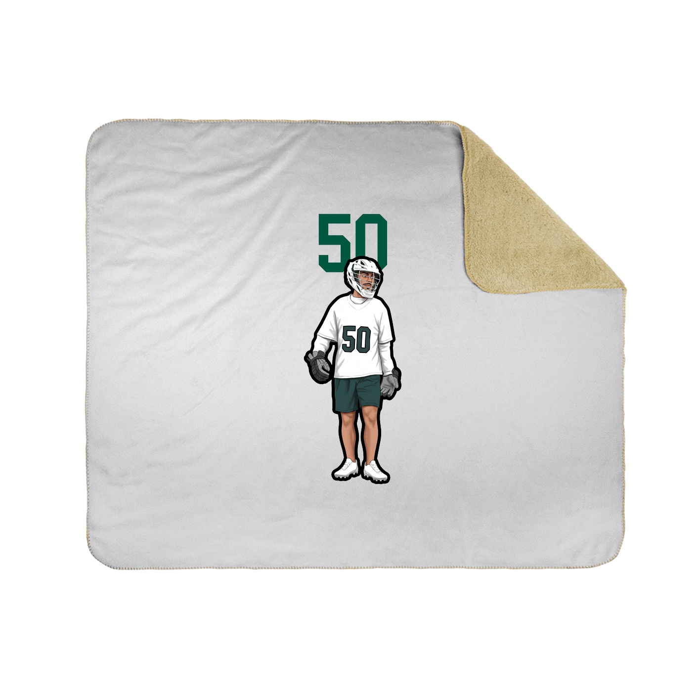 Throw Blanket — Number Top in White