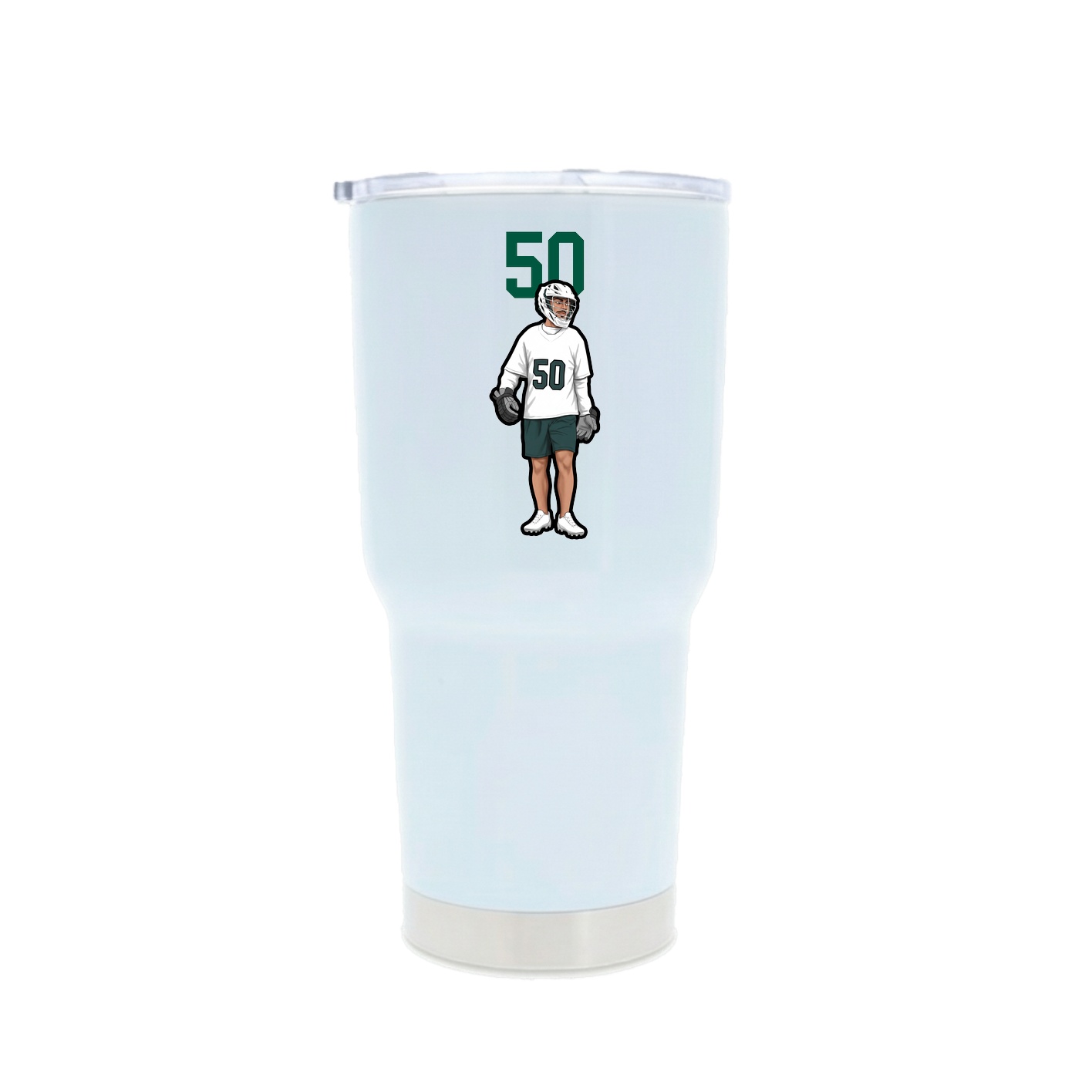 30oz Stainless Steel Tumbler — Number Top in White