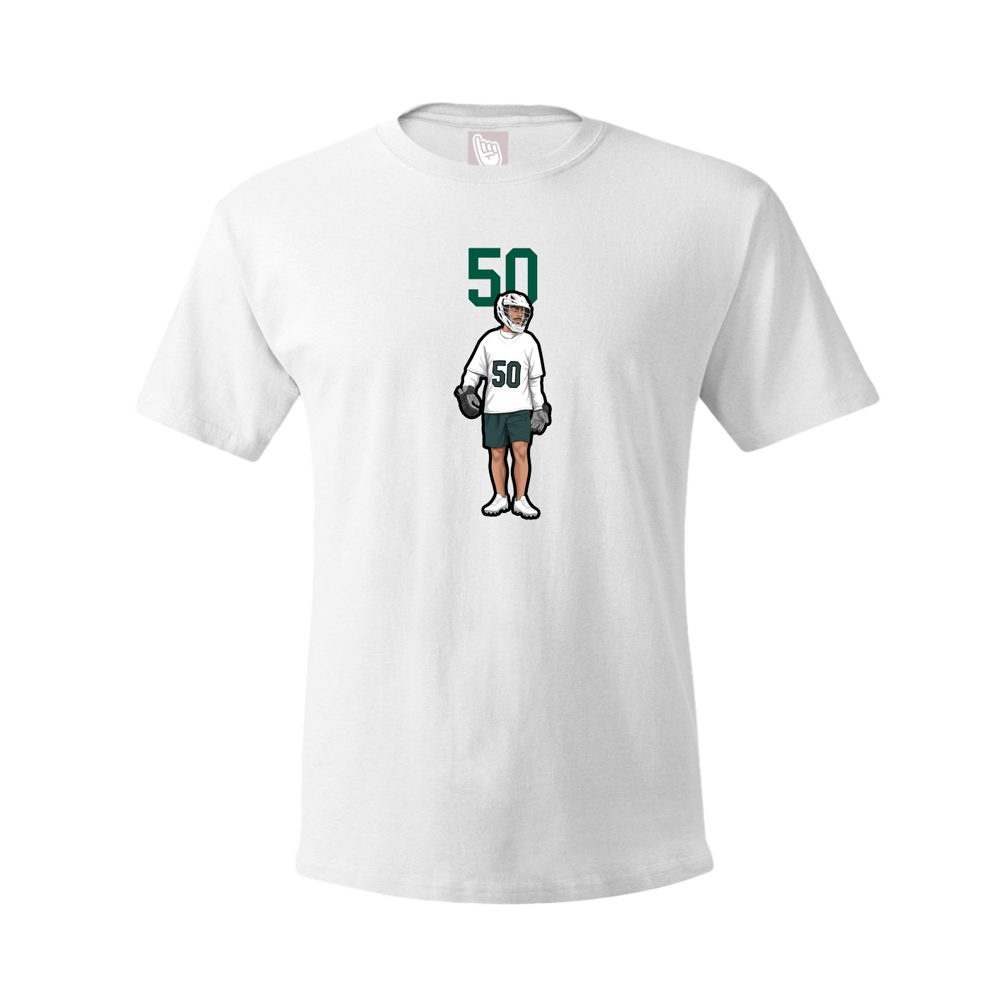 Youth Tee — Number Top in White