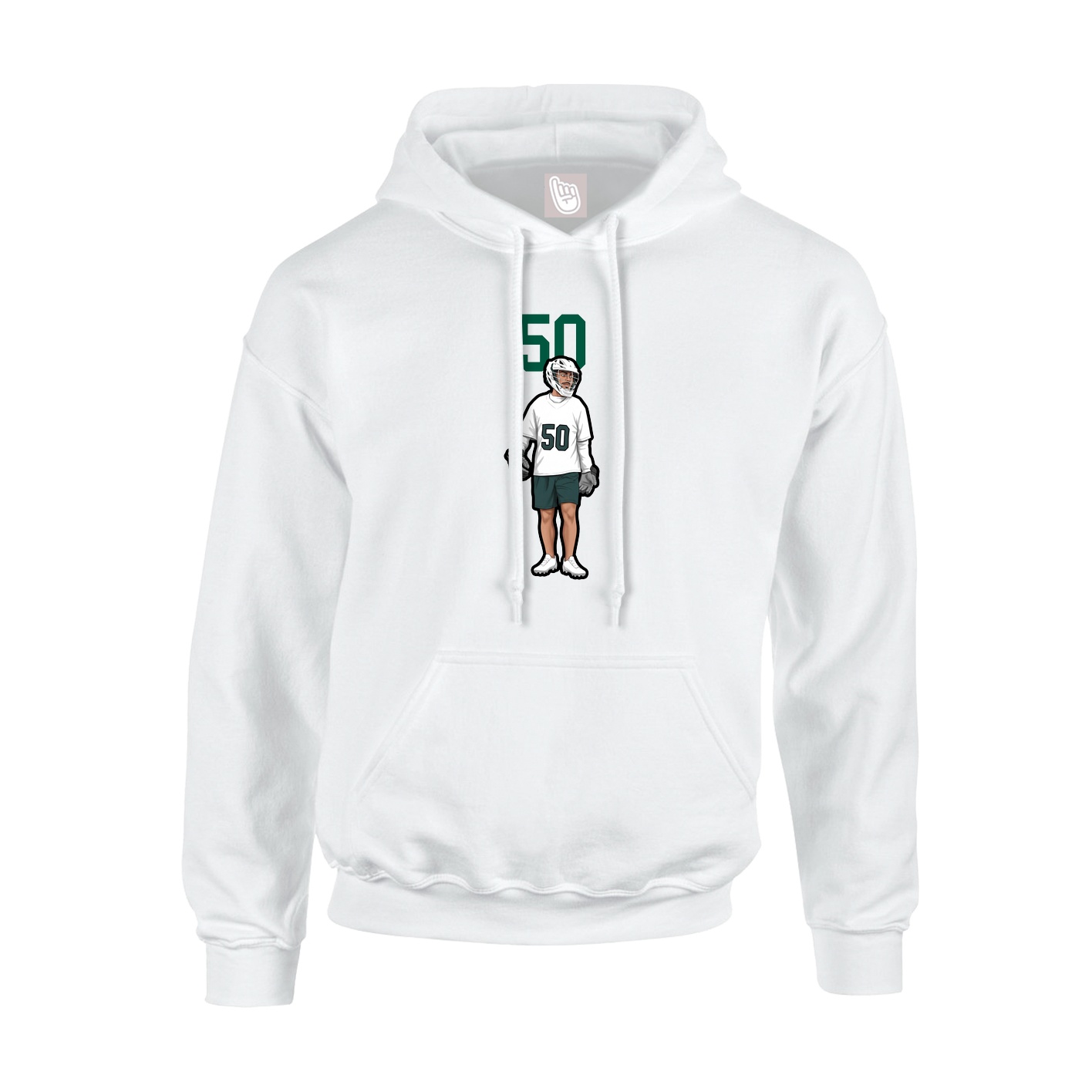 Hoodie — Number Top in White