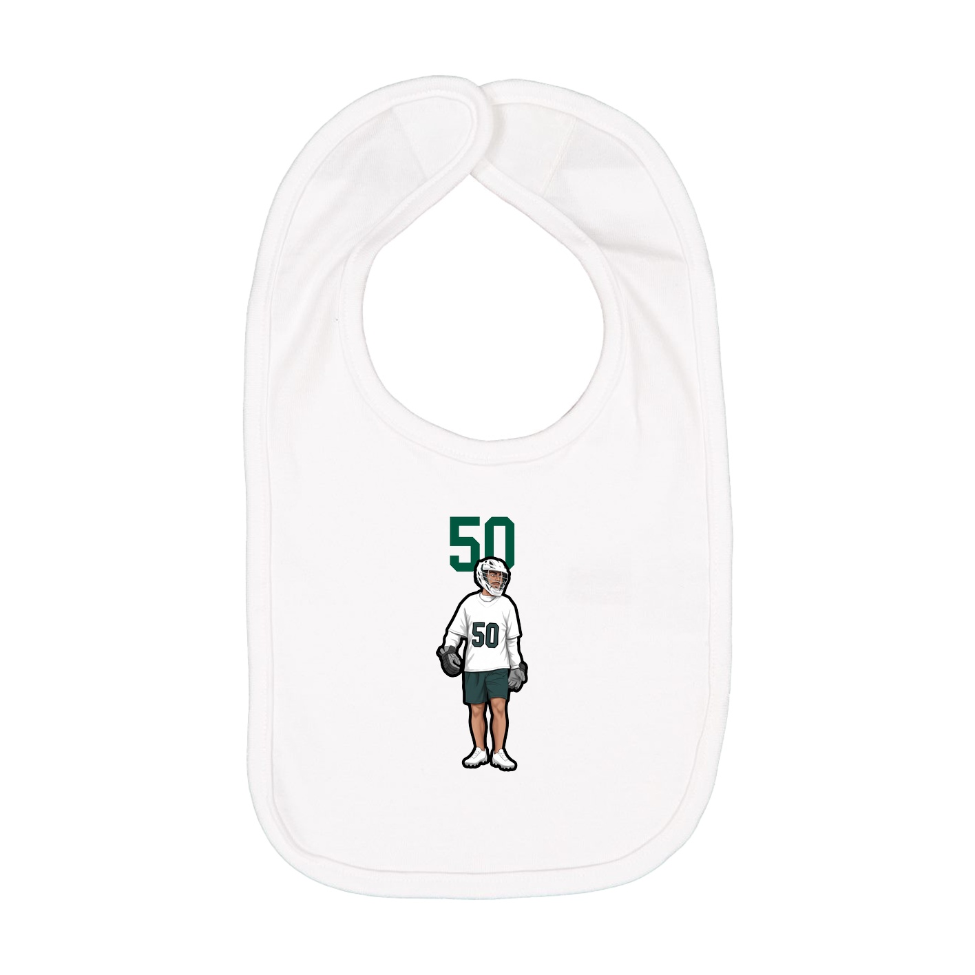 Infant Bib — Number Top in White