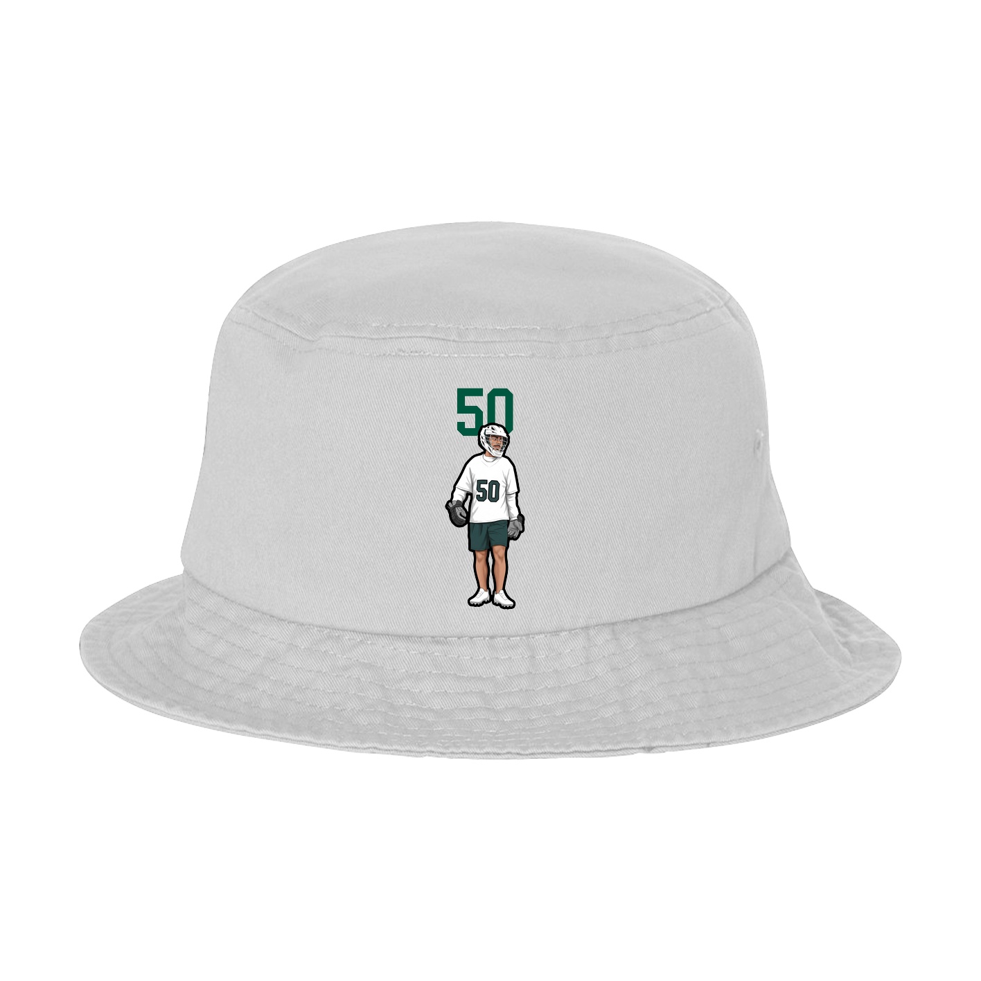 Bucket Cap — Number Top in White