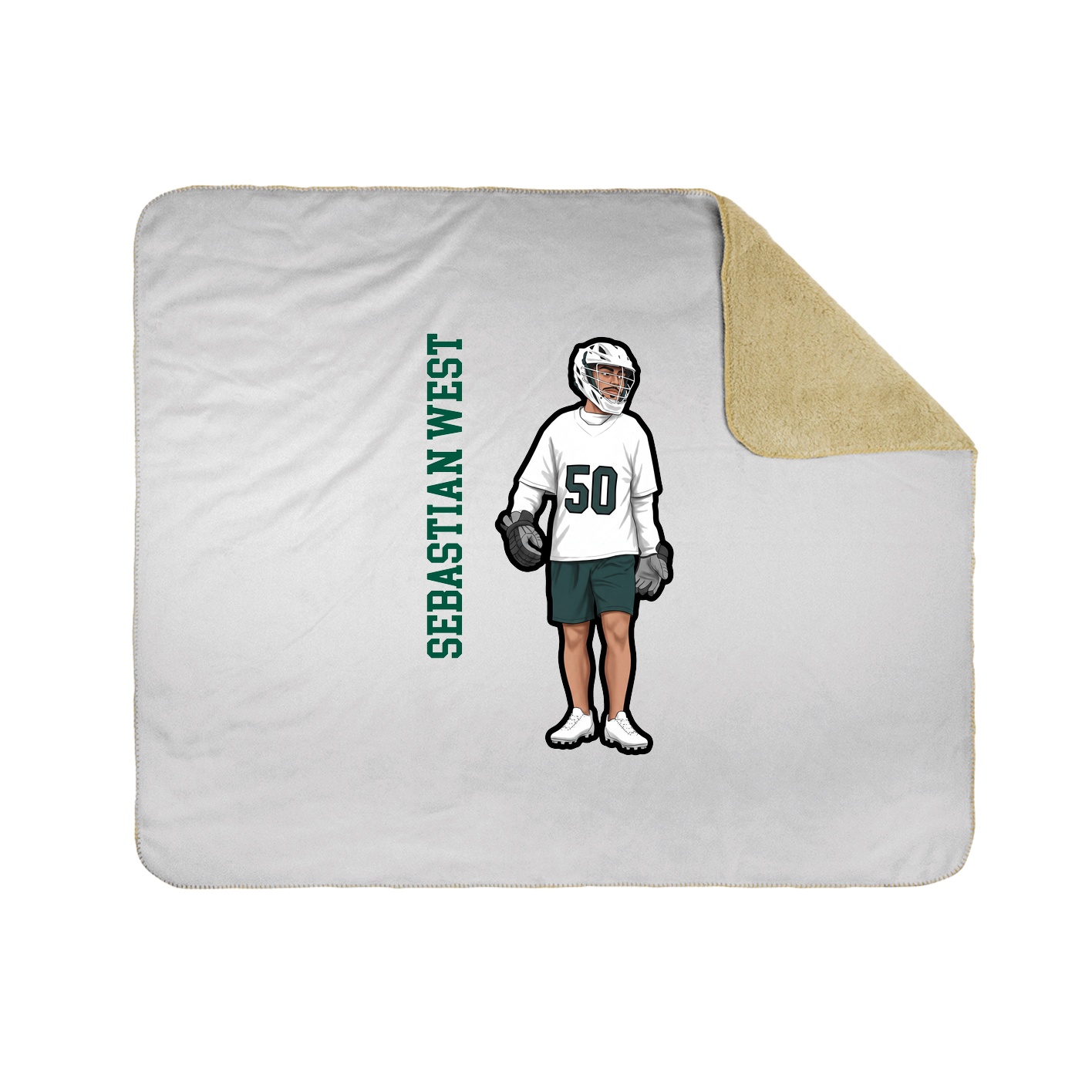 Throw Blanket — Name Vertical in White