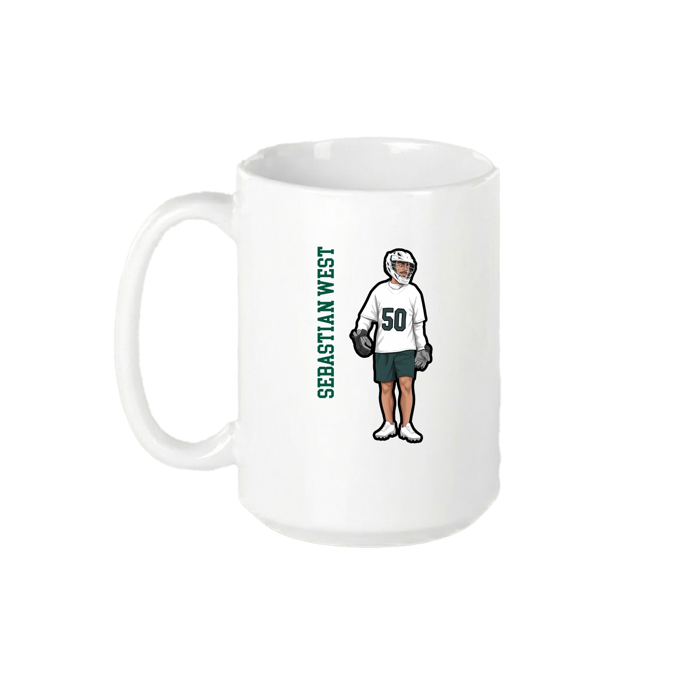 15oz Coffee Mug — Name Vertical in White