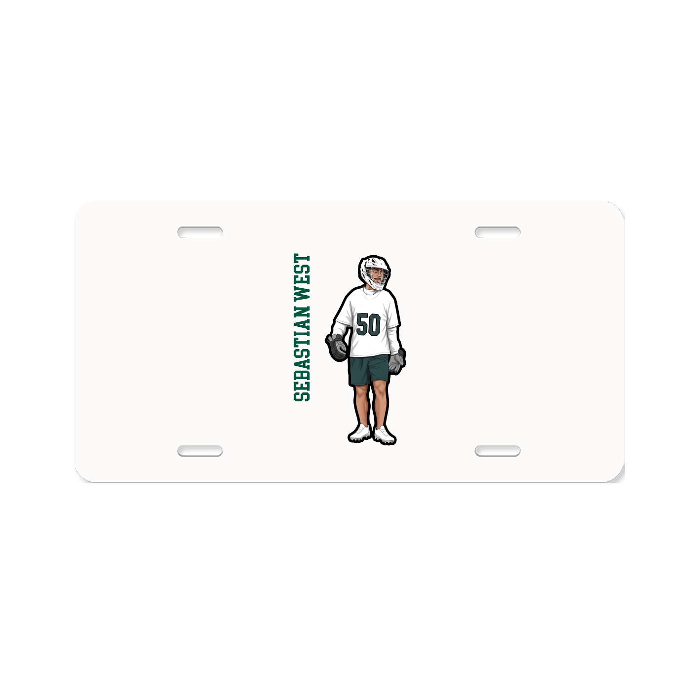 License Plate — Name Vertical in Classic