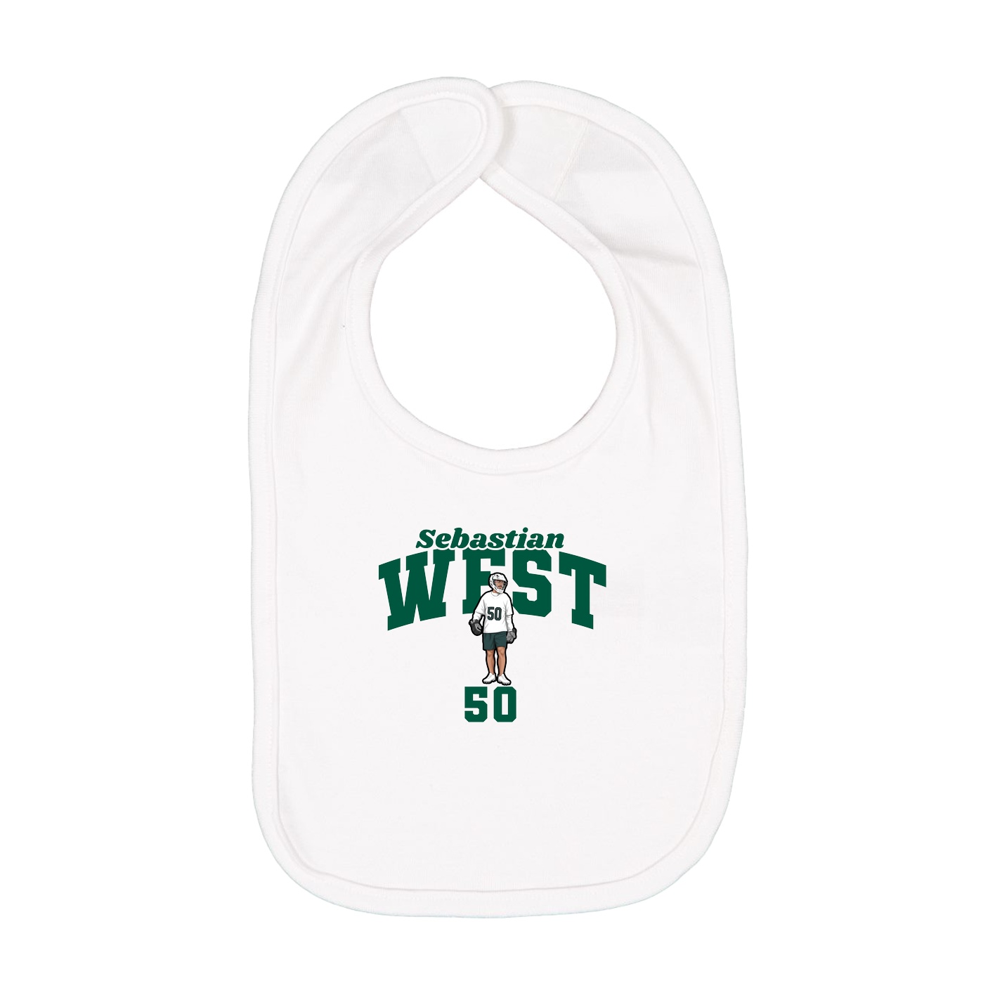Infant Bib — Signature Arch in White