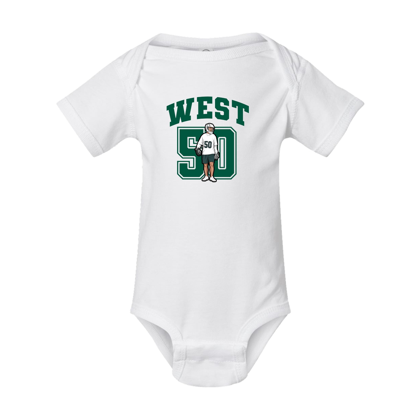 Baby Onesie — Number in White