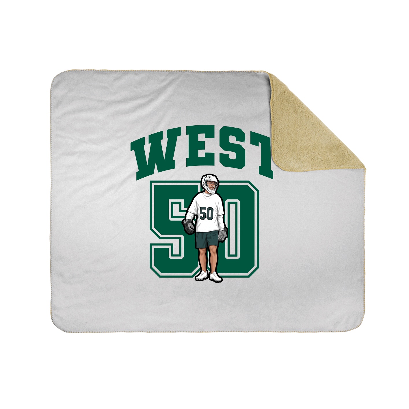 Throw Blanket — Number in White