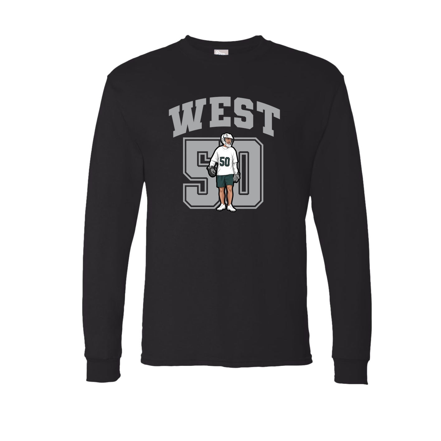 Long Sleeve Tee — Number in Black