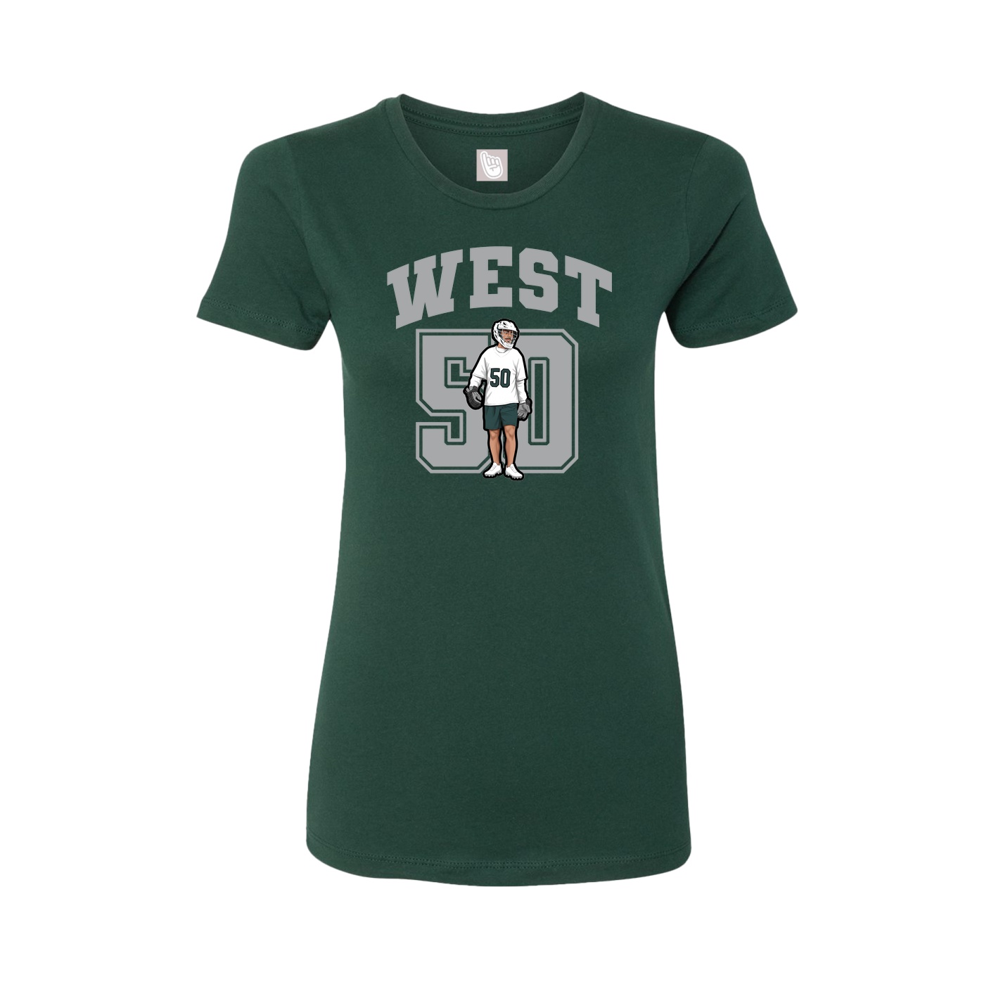 Fitted Women's Tee — Number in Green