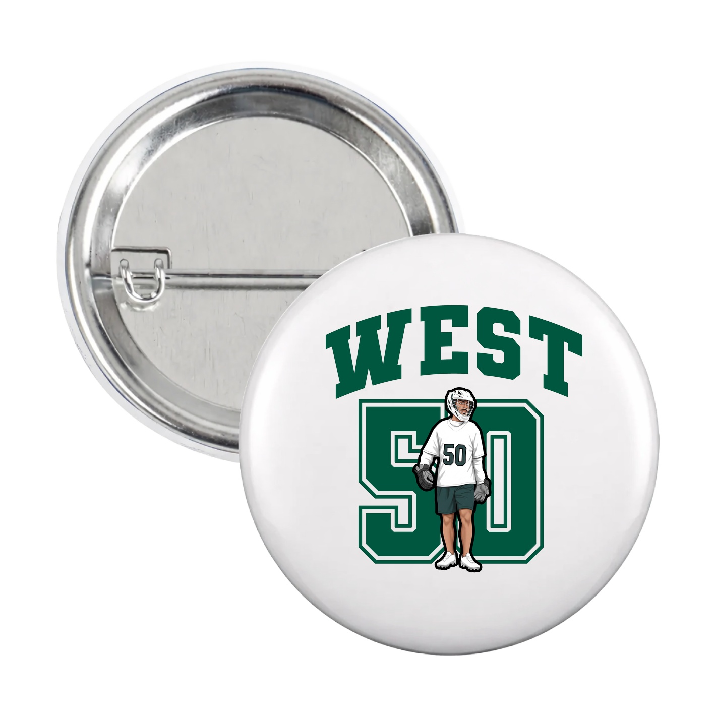 Game Day Button — Number in White